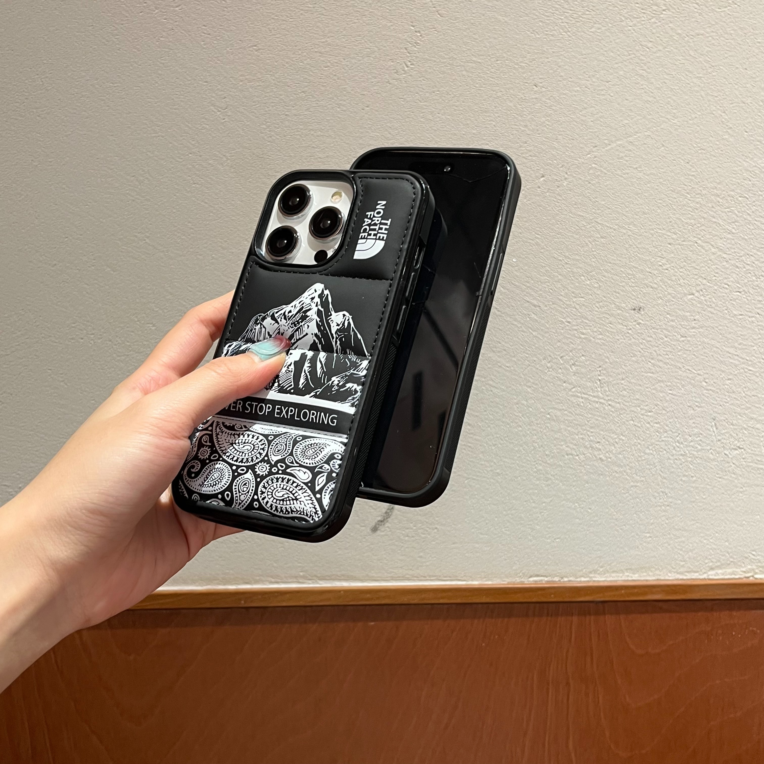 NF Cashew Nut Flower Phone Case For iPhone Black-YGH241721