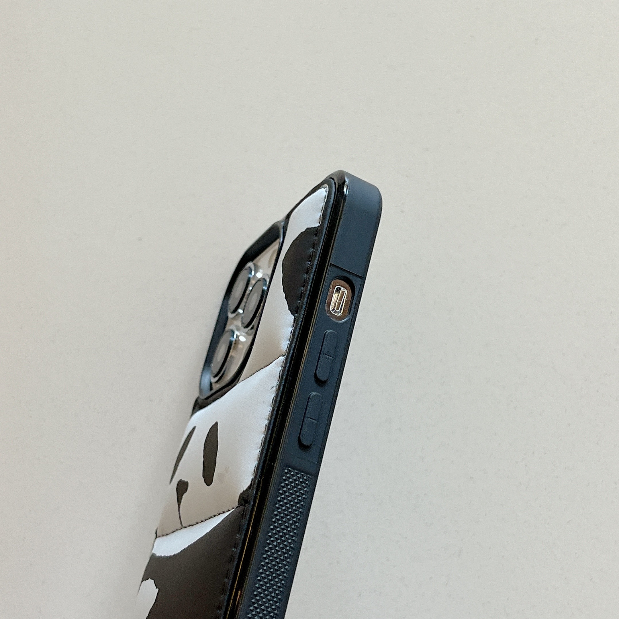 3D Cute Panda Puffer Phone Case For iPhone Black-XMK241402