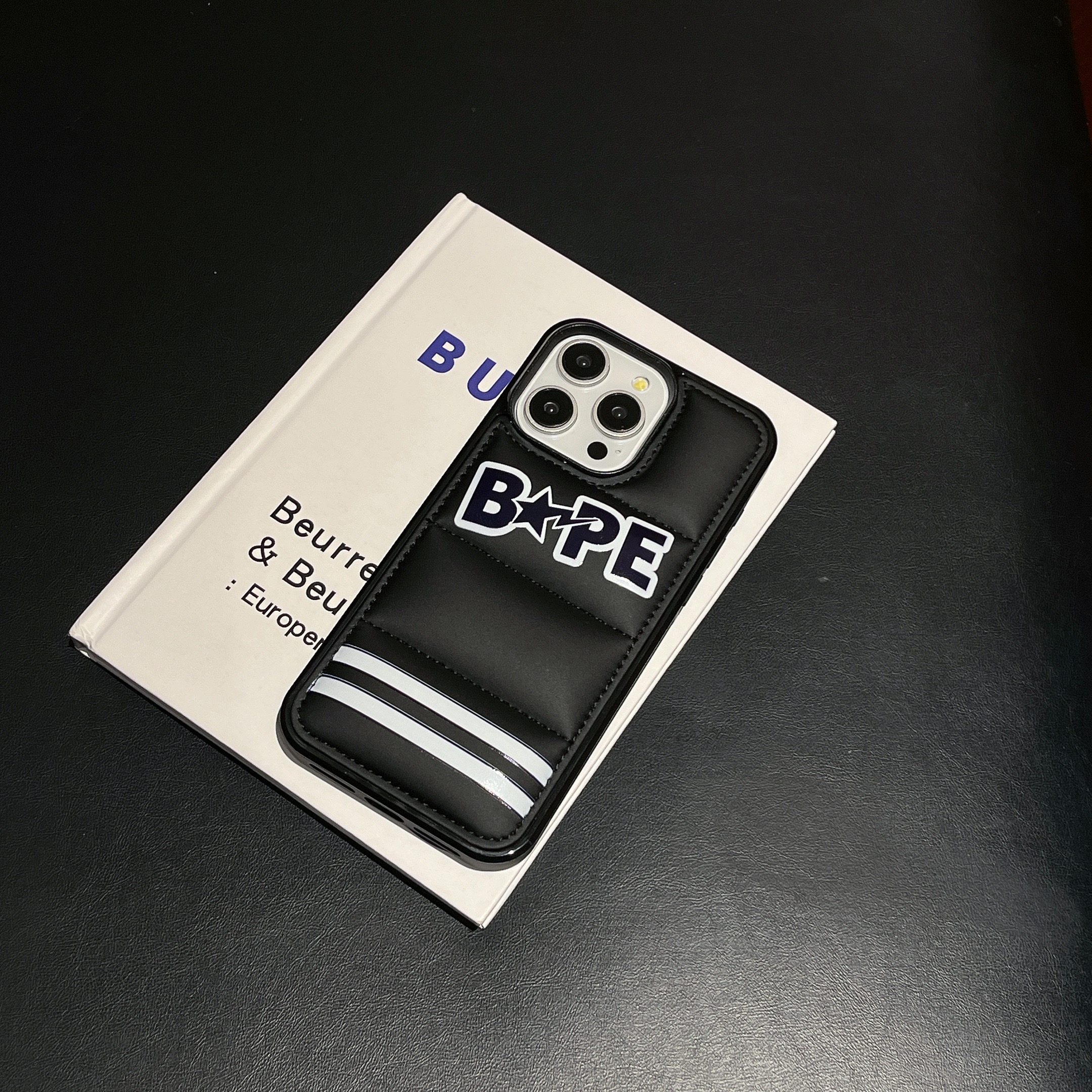 Puffer Ape-Head Phone Case For iPhone Black-YRT241309