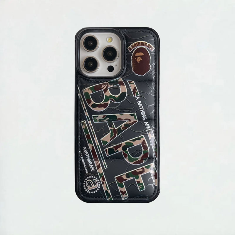 3D Puffer Ape Logo Phone Case For iPhone Black-XYT241309