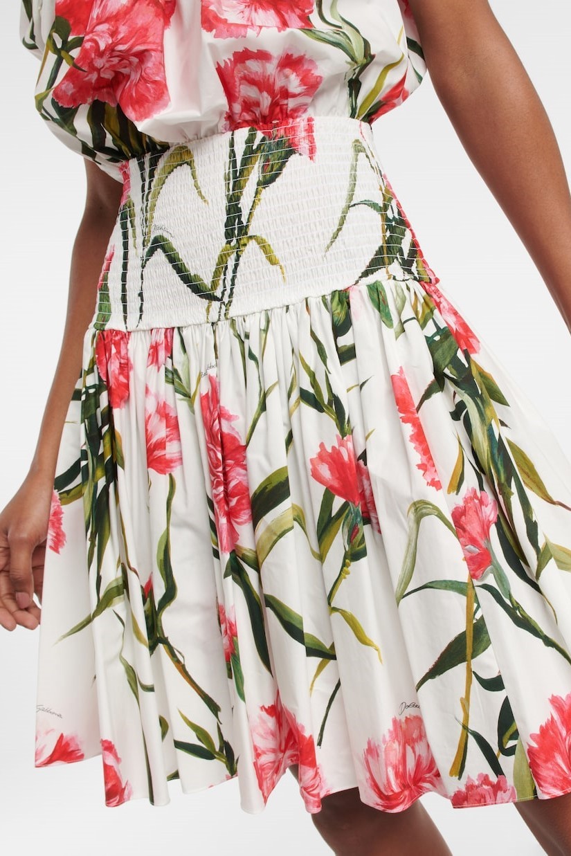 Floral Off Shoulder Smocking Mini Dress