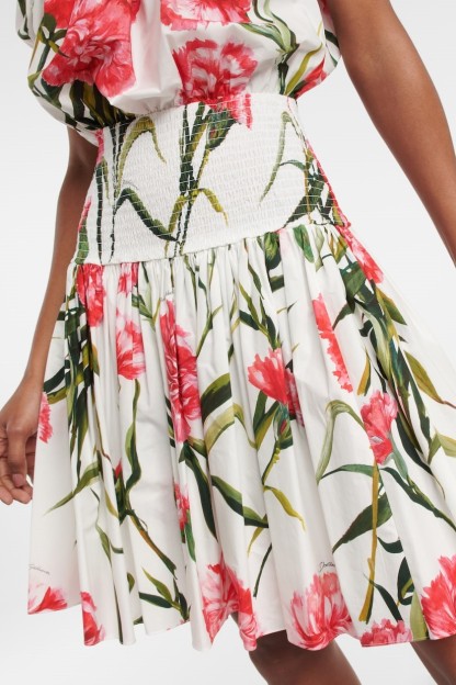 Floral Off Shoulder Smocking Mini Dress