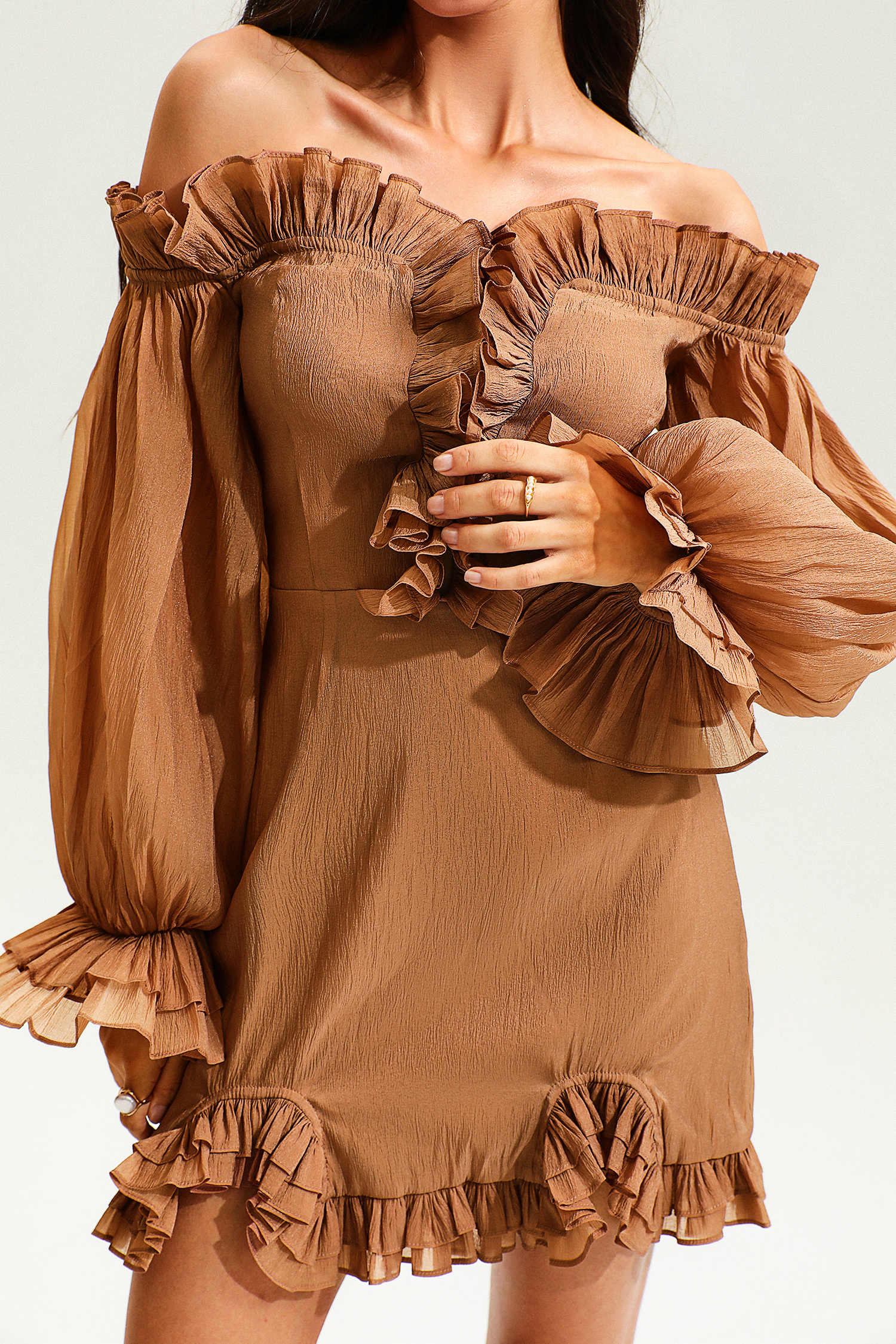 Off-Shoulder Ruffle Vacation Dress