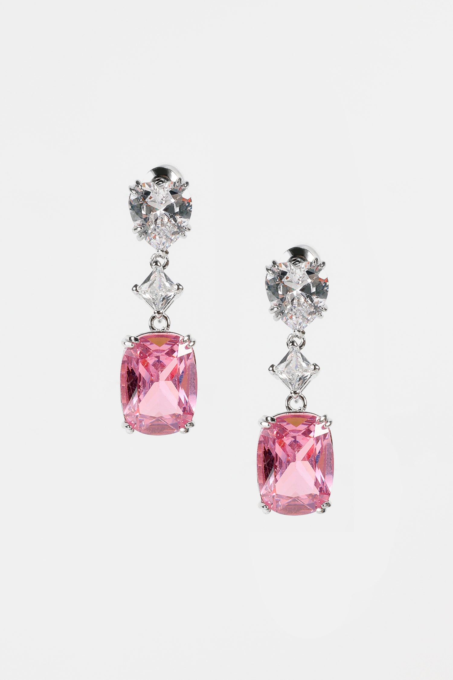 Faux Diamond Heart Earrings