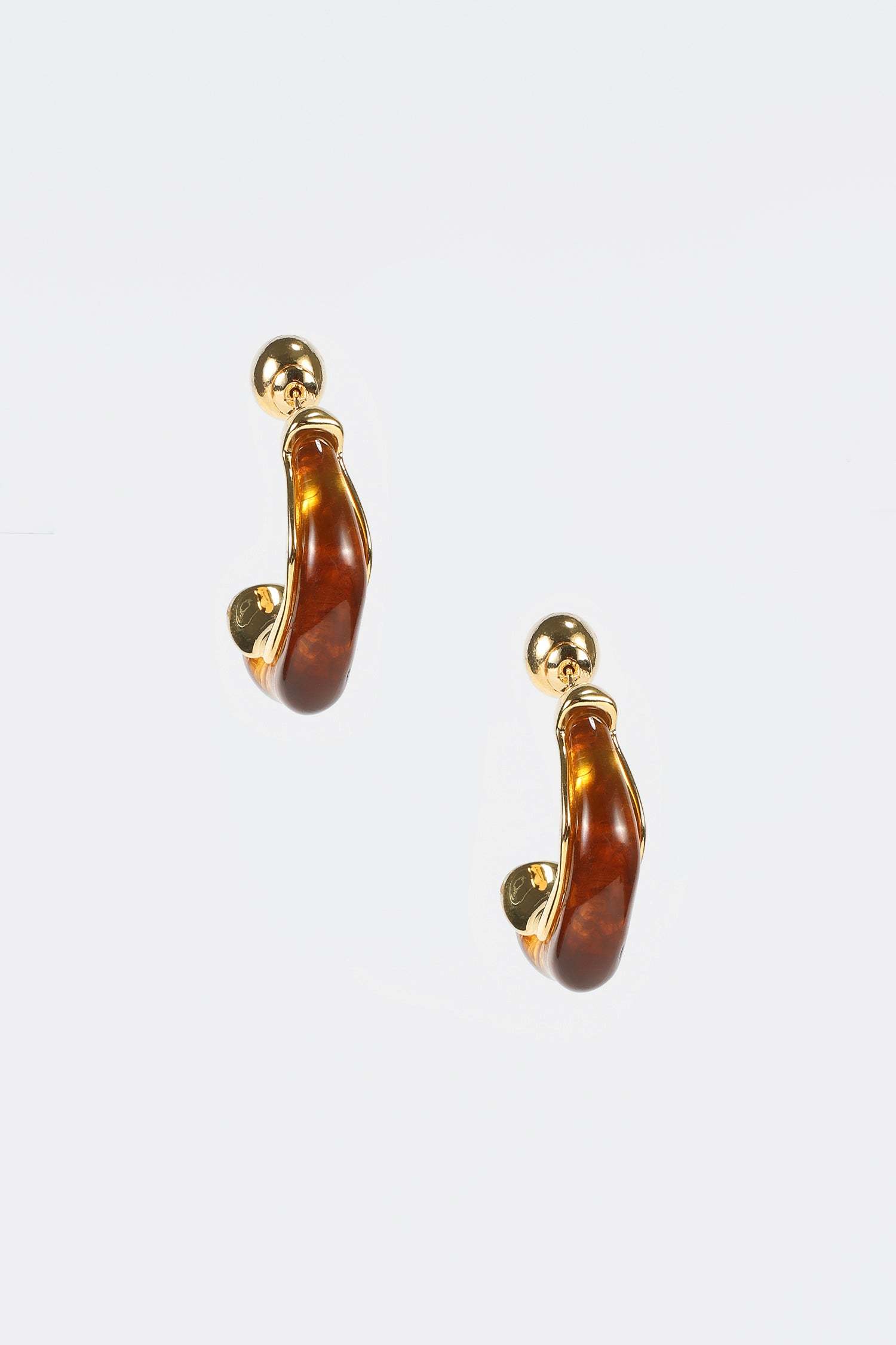 Faux Amber Metal Earrings