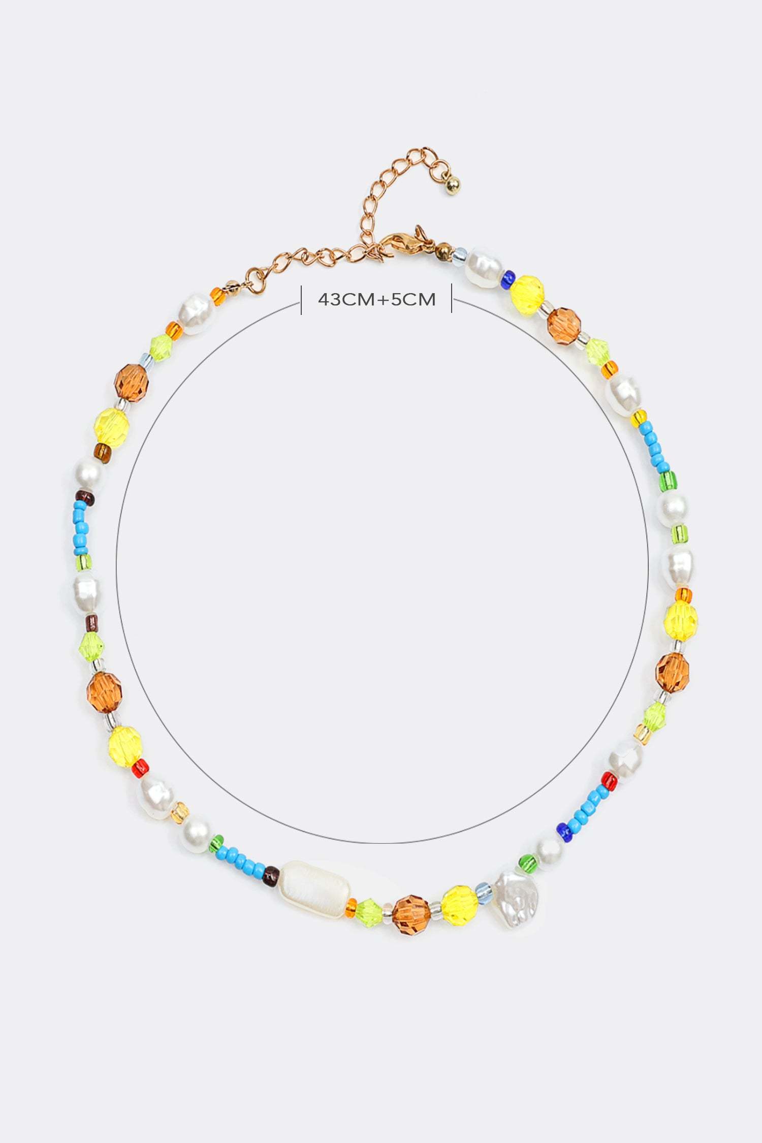 Faux Pearl Beaded Pendant Necklace