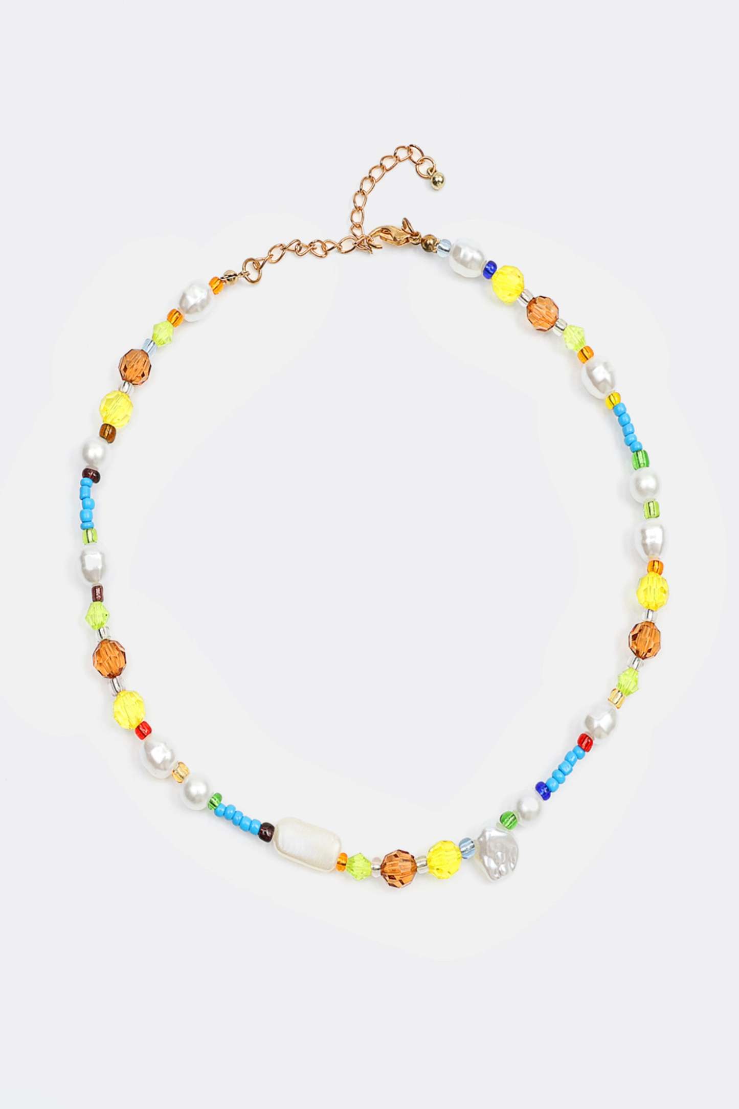 Faux Pearl Beaded Pendant Necklace