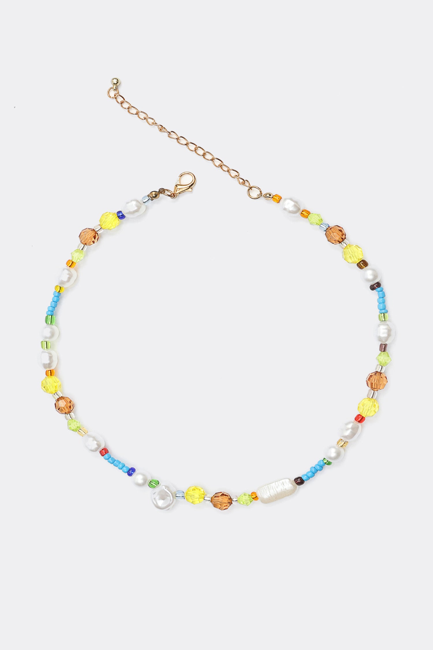 Faux Pearl Beaded Pendant Necklace