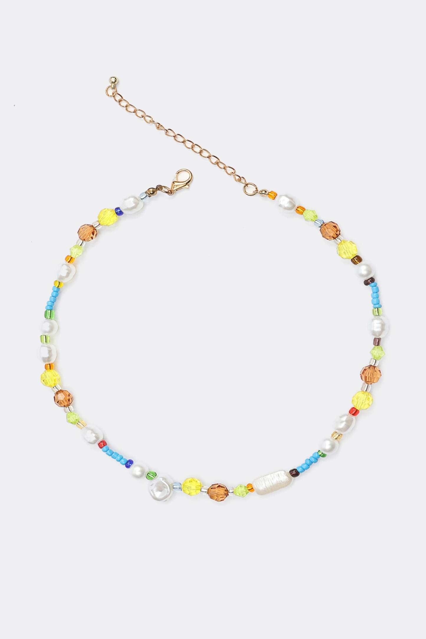 Faux Pearl Beaded Pendant Necklace