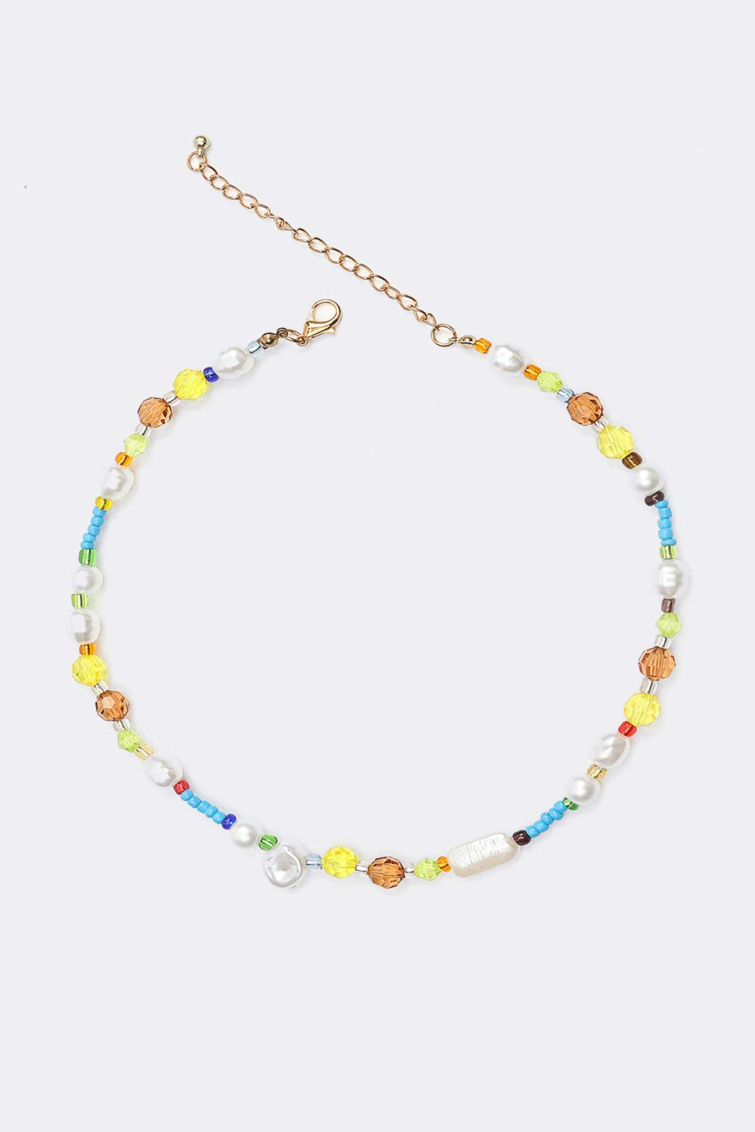 Faux Pearl Beaded Pendant Necklace