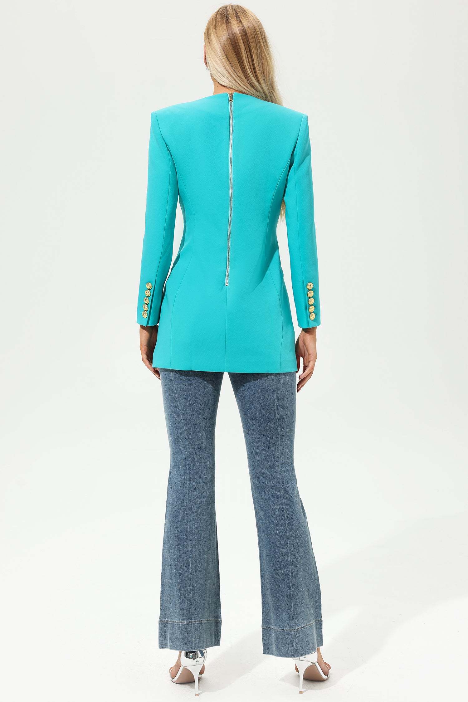 Long Sleeve Blazer Lake Blue