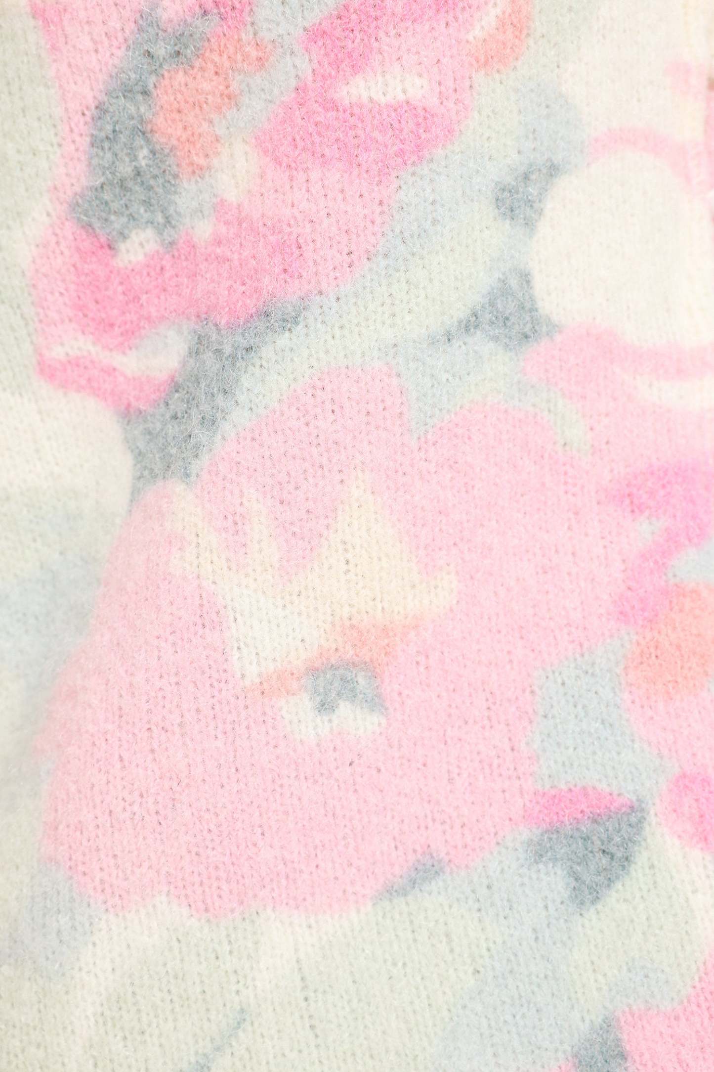 Knit V-Neck Floral Cardigan