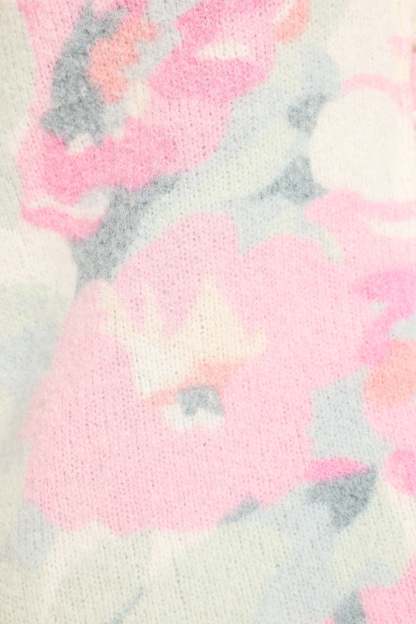 Knit V-Neck Floral Cardigan