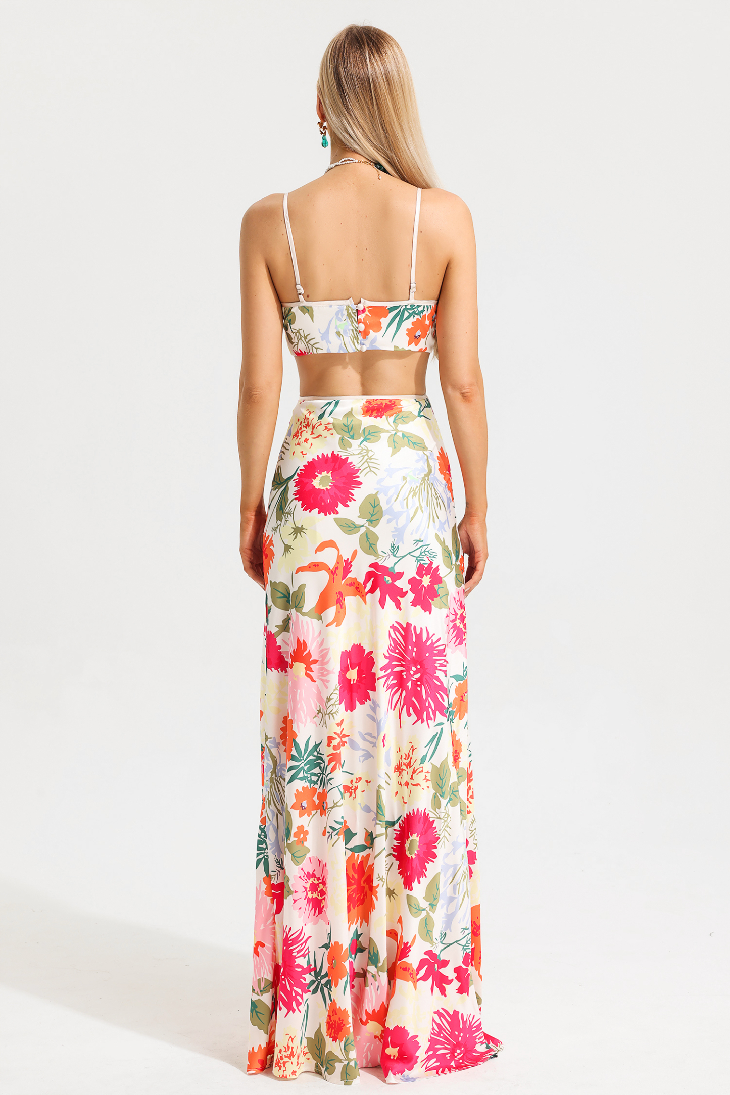Floral Cut-Out Slip Maxi Dress