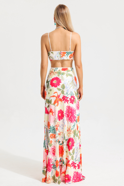 Floral Cut-Out Slip Maxi Dress