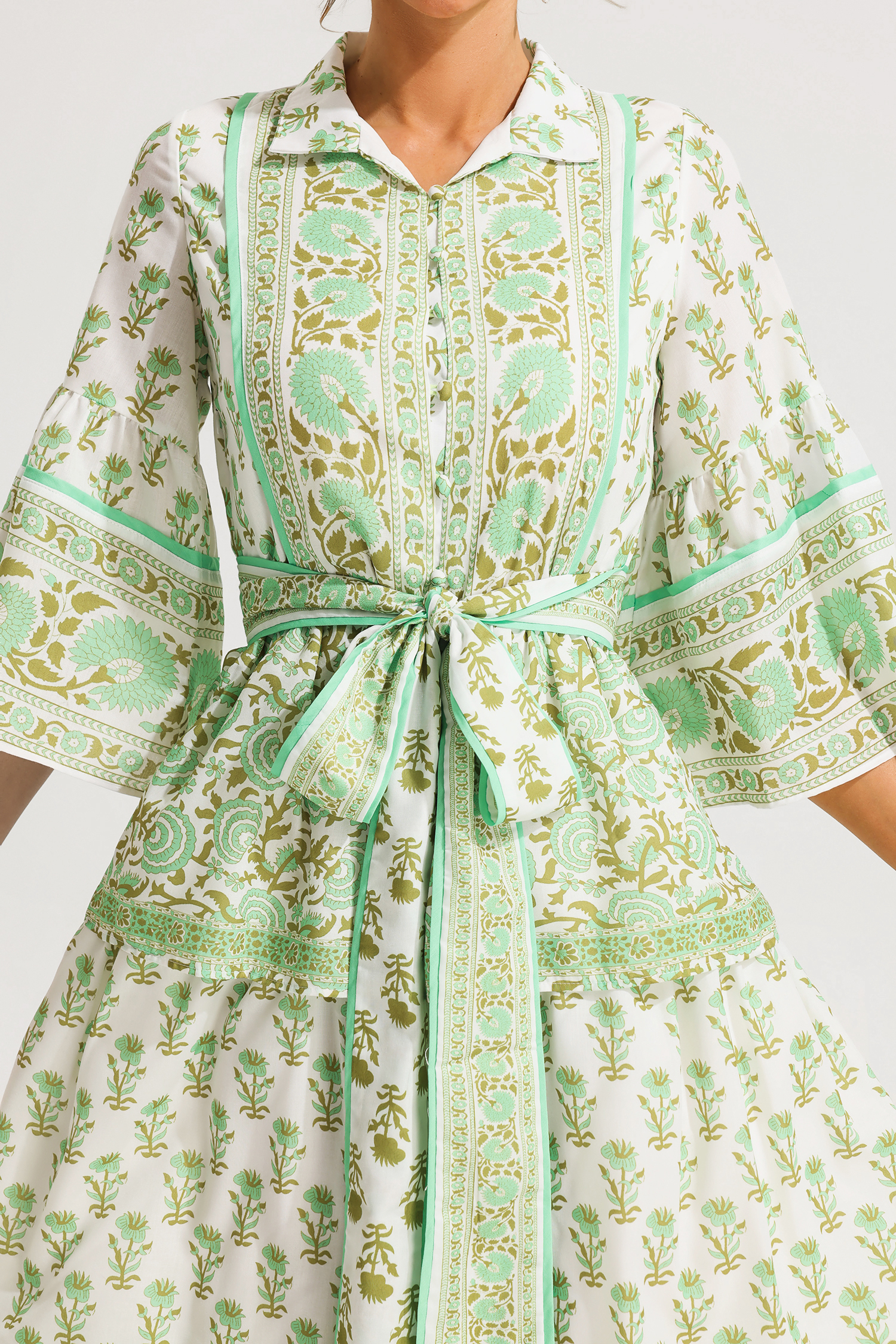 Paisley Single Breasted Midi Dress