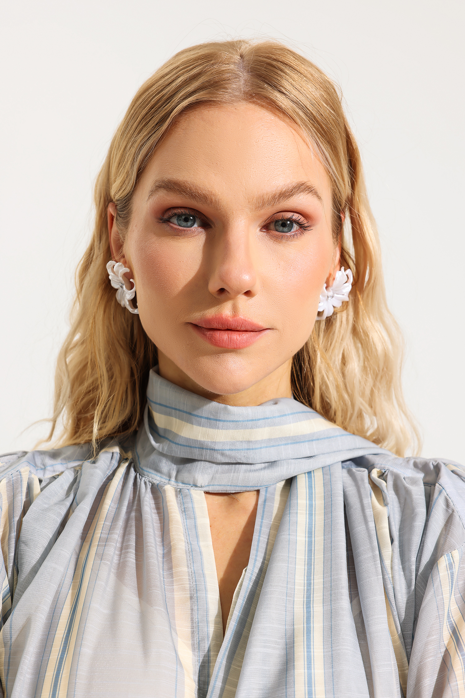 Floral Faux Diamond Stud Earrings