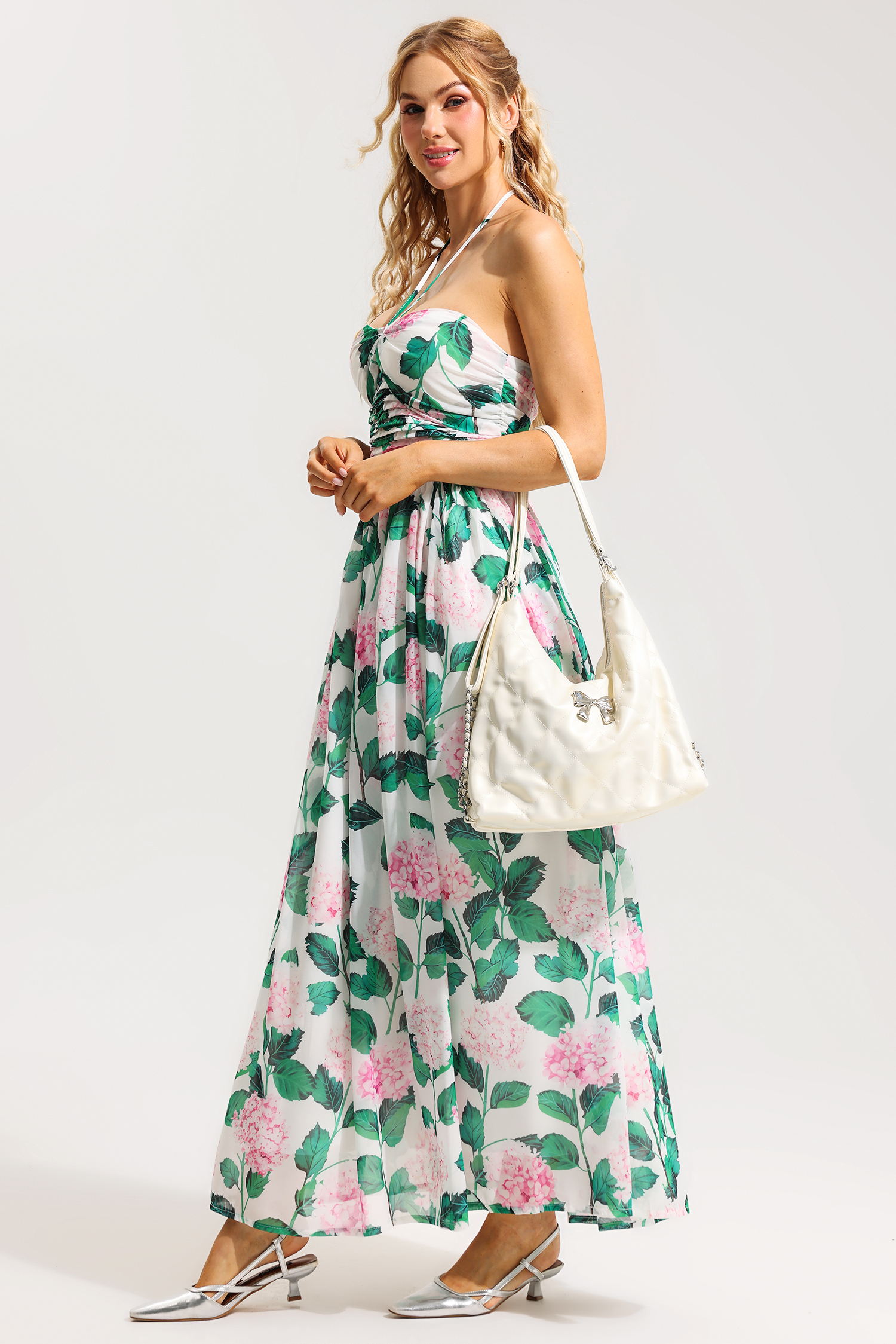 Solid Faux Leather Bow Bag