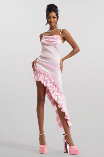 Solid Sleeveless Agaric Laces Midi Dress