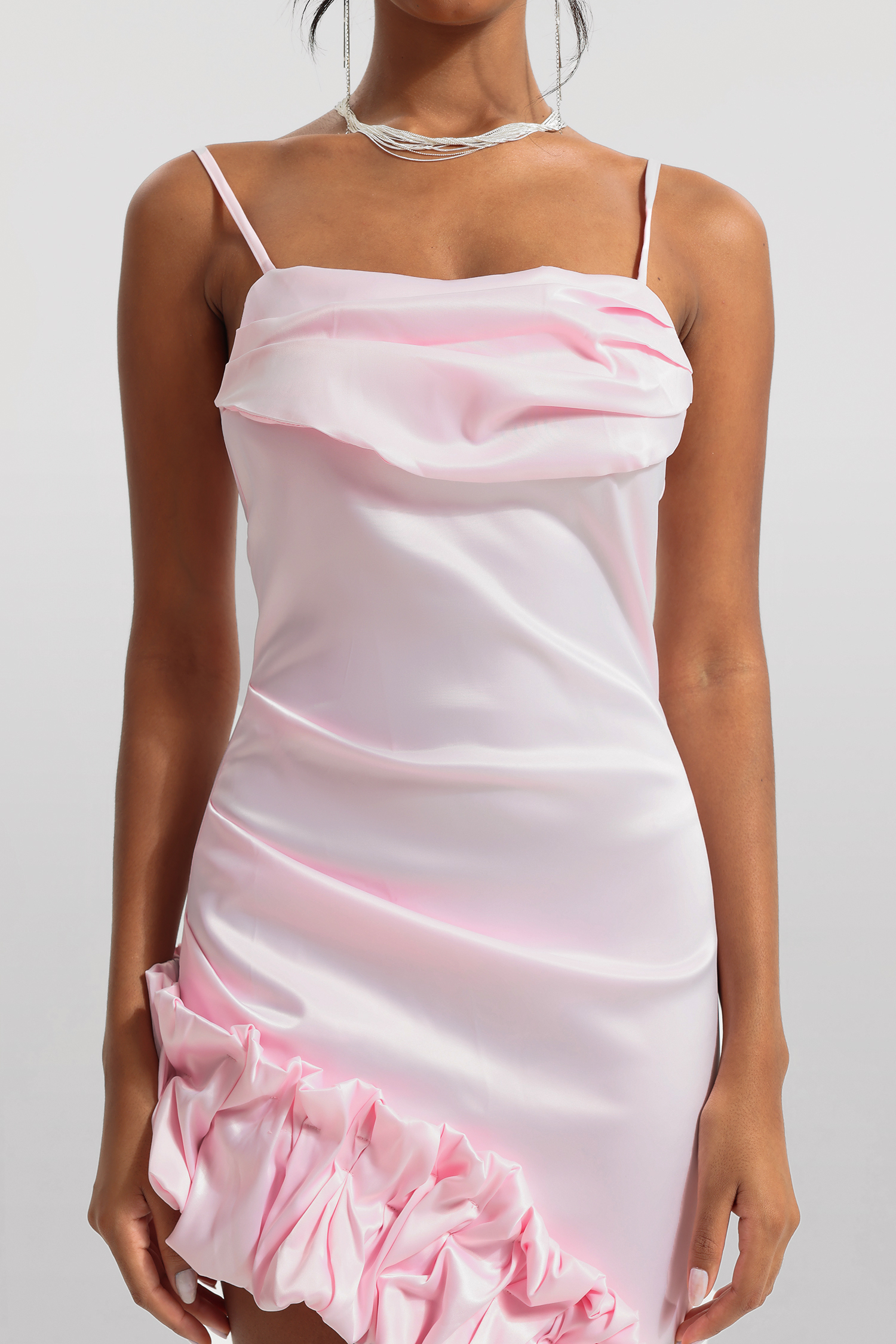 Solid Sleeveless Agaric Laces Midi Dress