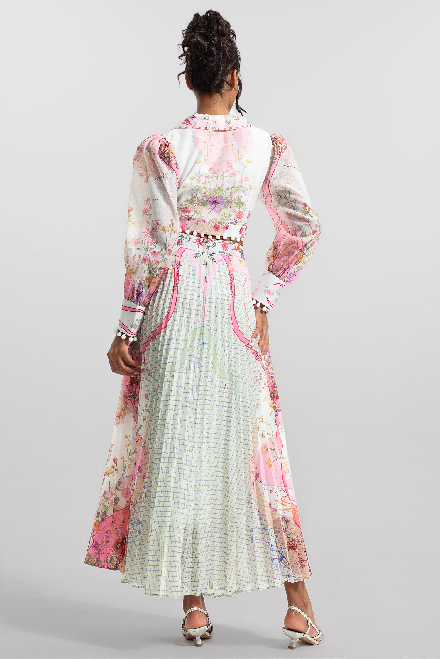 Floral Long Sleeve Top & Hight Waist Skirt Set