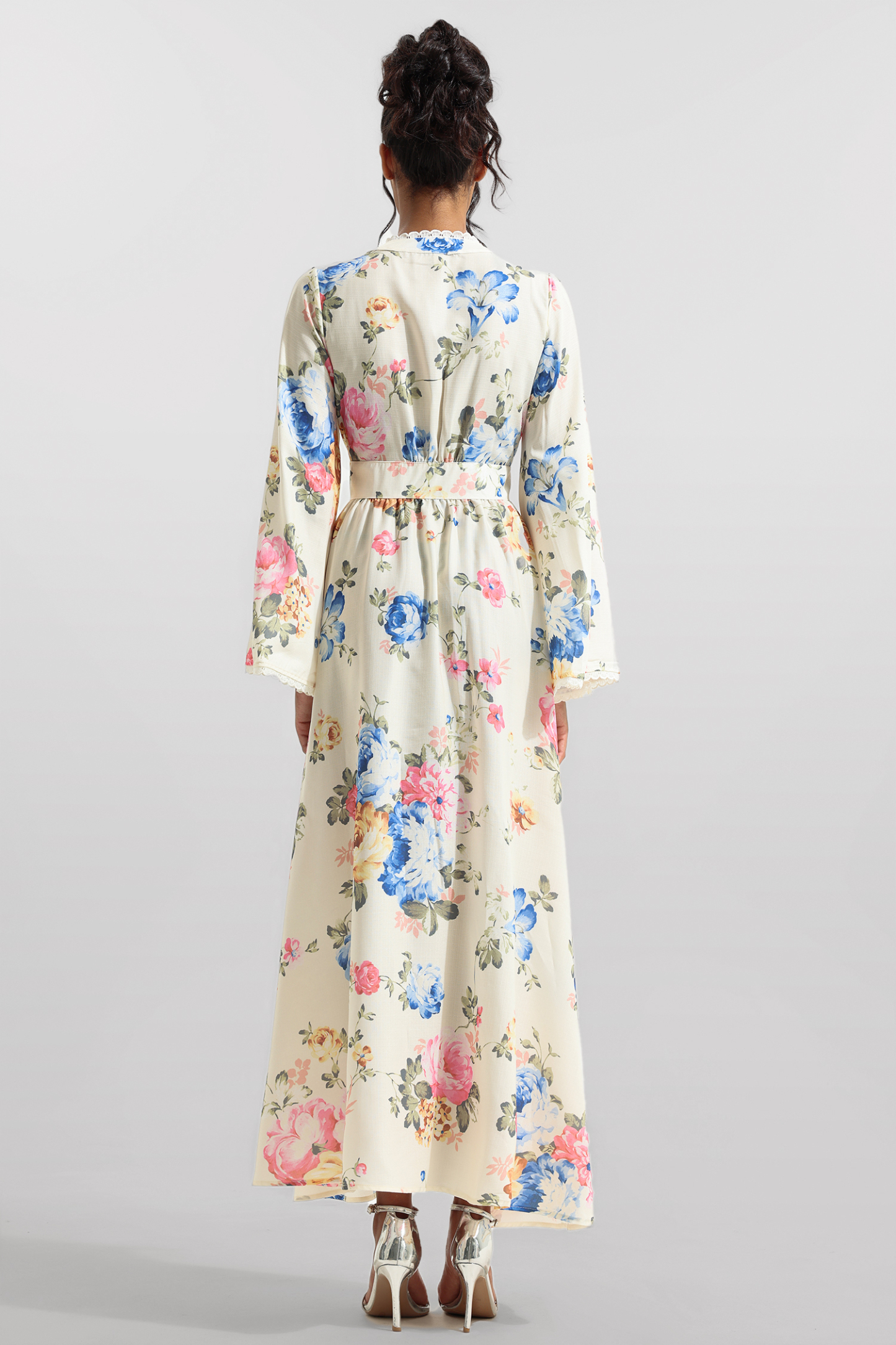 Floral Lace Bottom Midi Dress