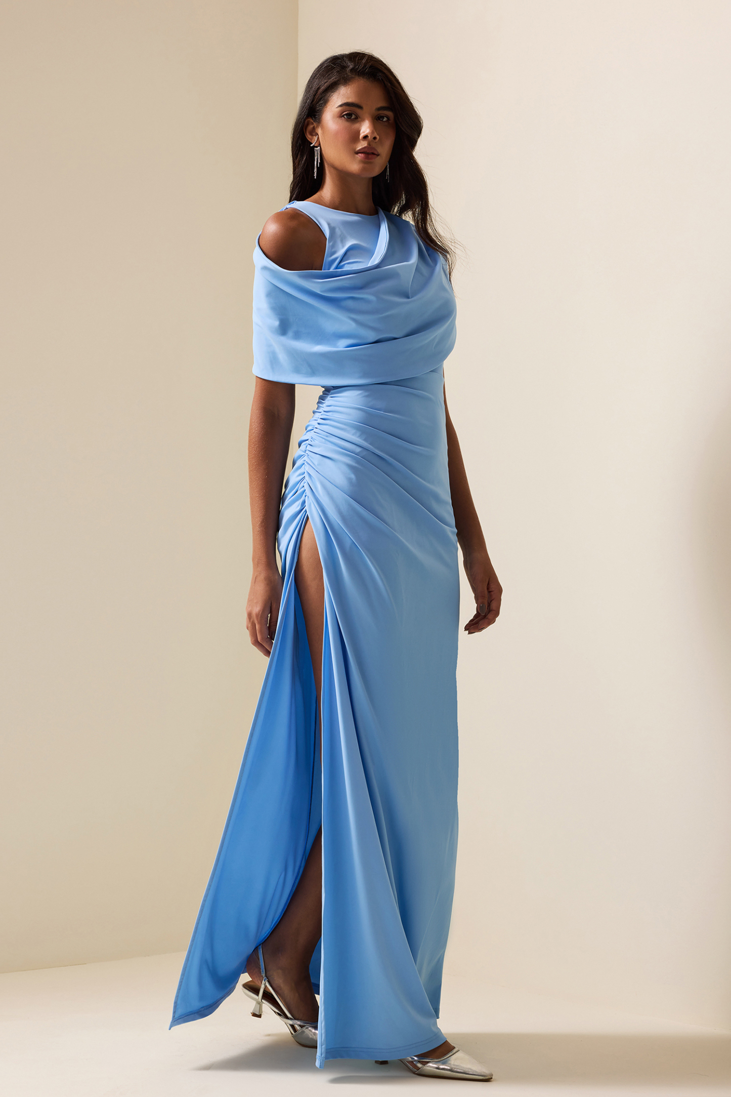 Round Neck Knotted Sleeveless Maxi Dress