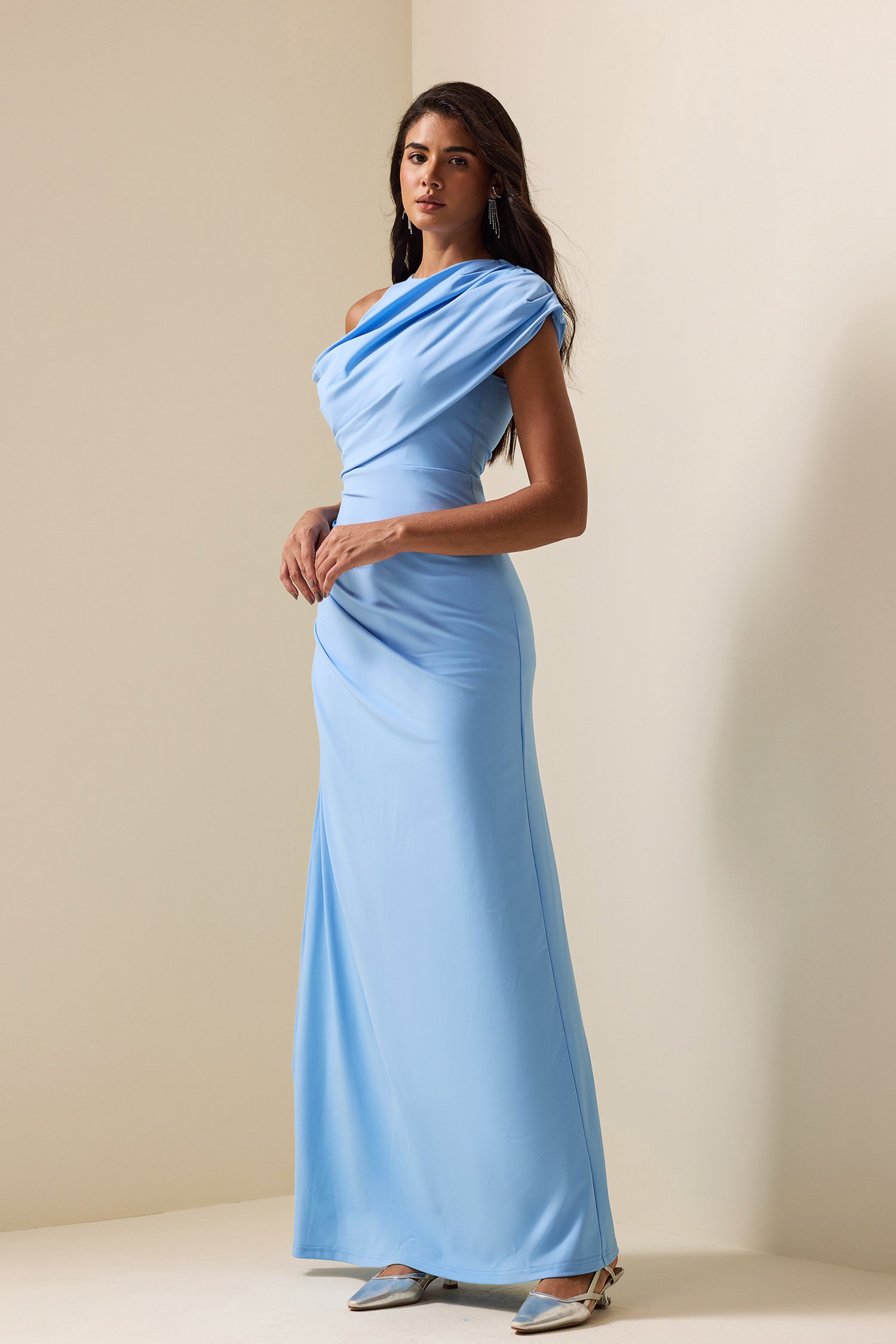 Round Neck Knotted Sleeveless Maxi Dress