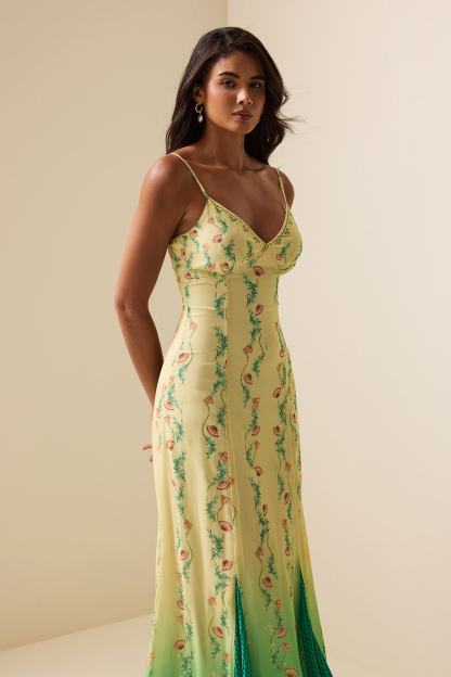 Floral Sweetheart Neck Sleeveless Midi Dress