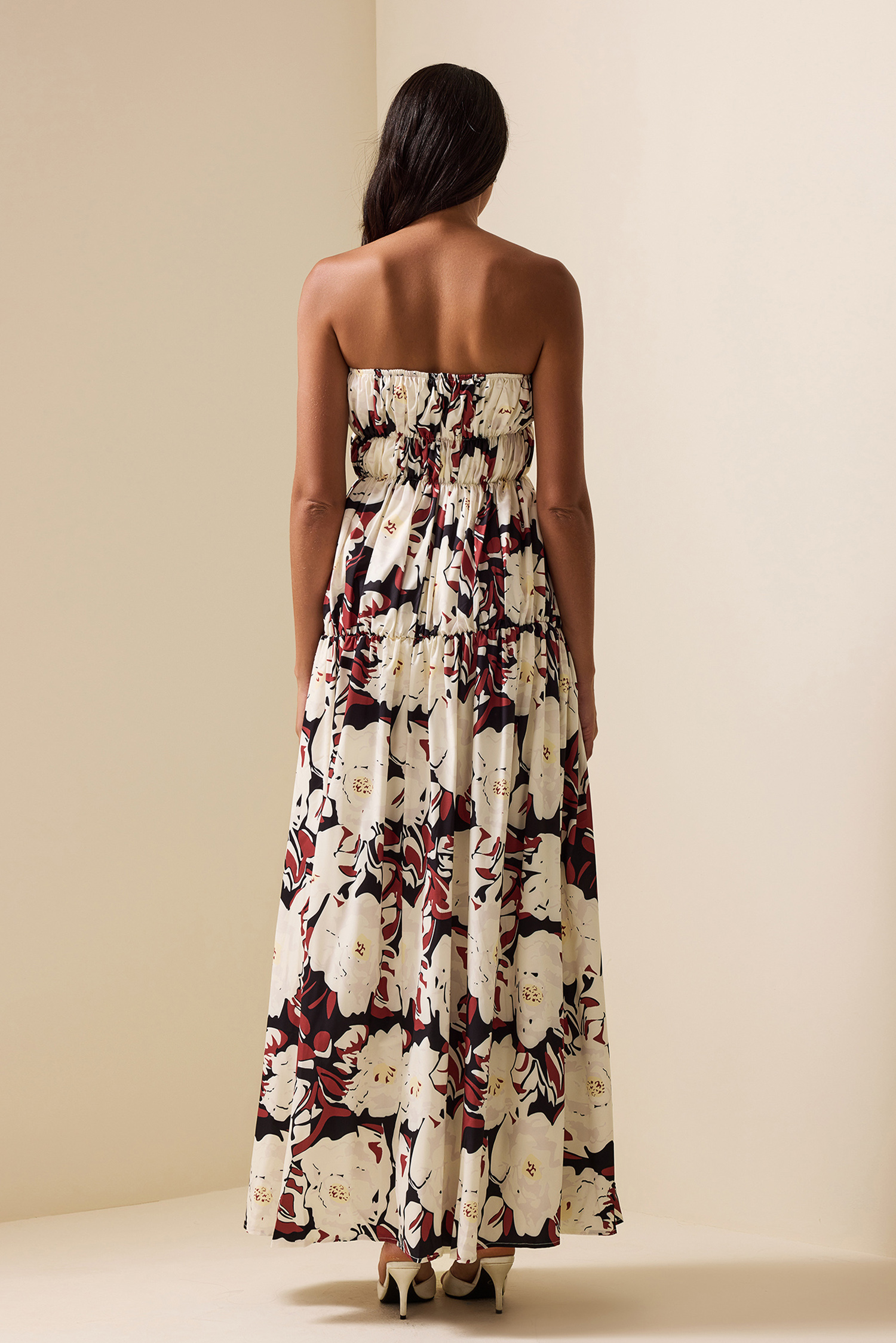 Floral Frill Sleeveless Midi Dress