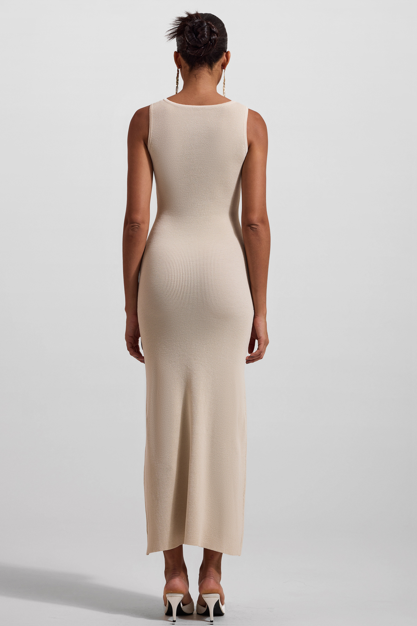 Jersey Sleeveless Button Maxi Dress