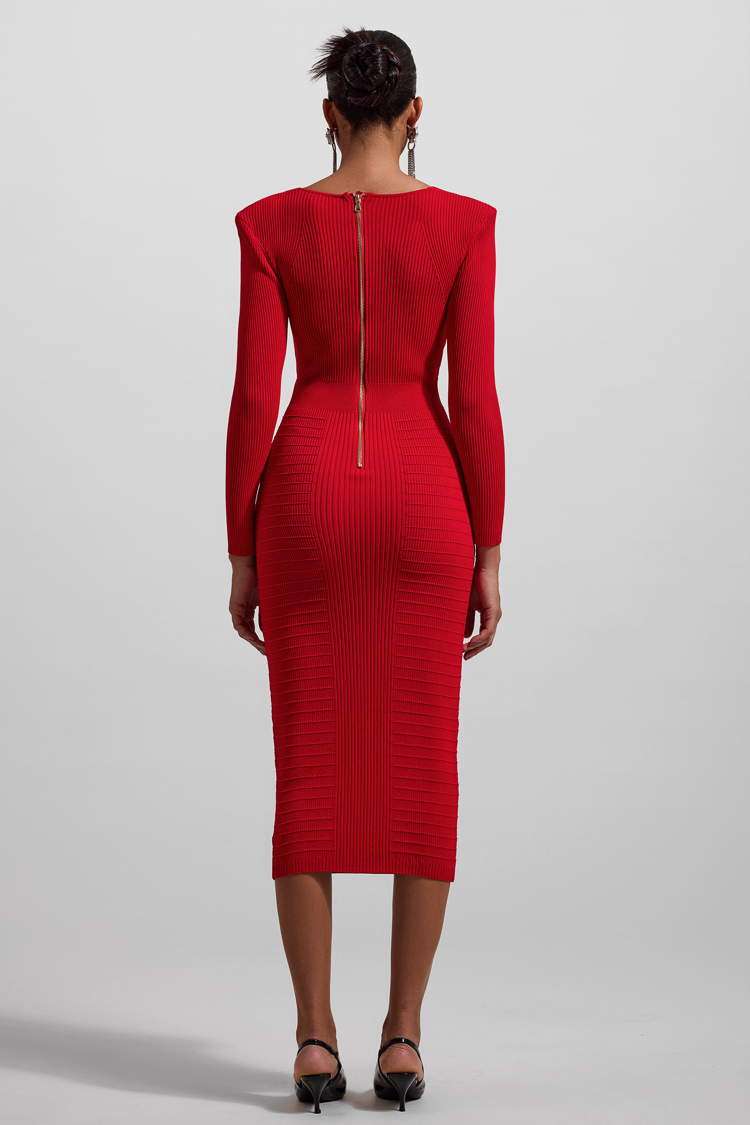 Jersey V-Neck Bodycon Maxi Dress