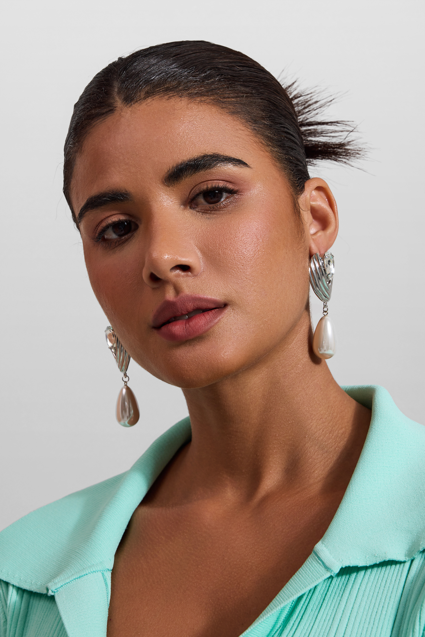 Faux Diamond Teardrop Drop Earrings