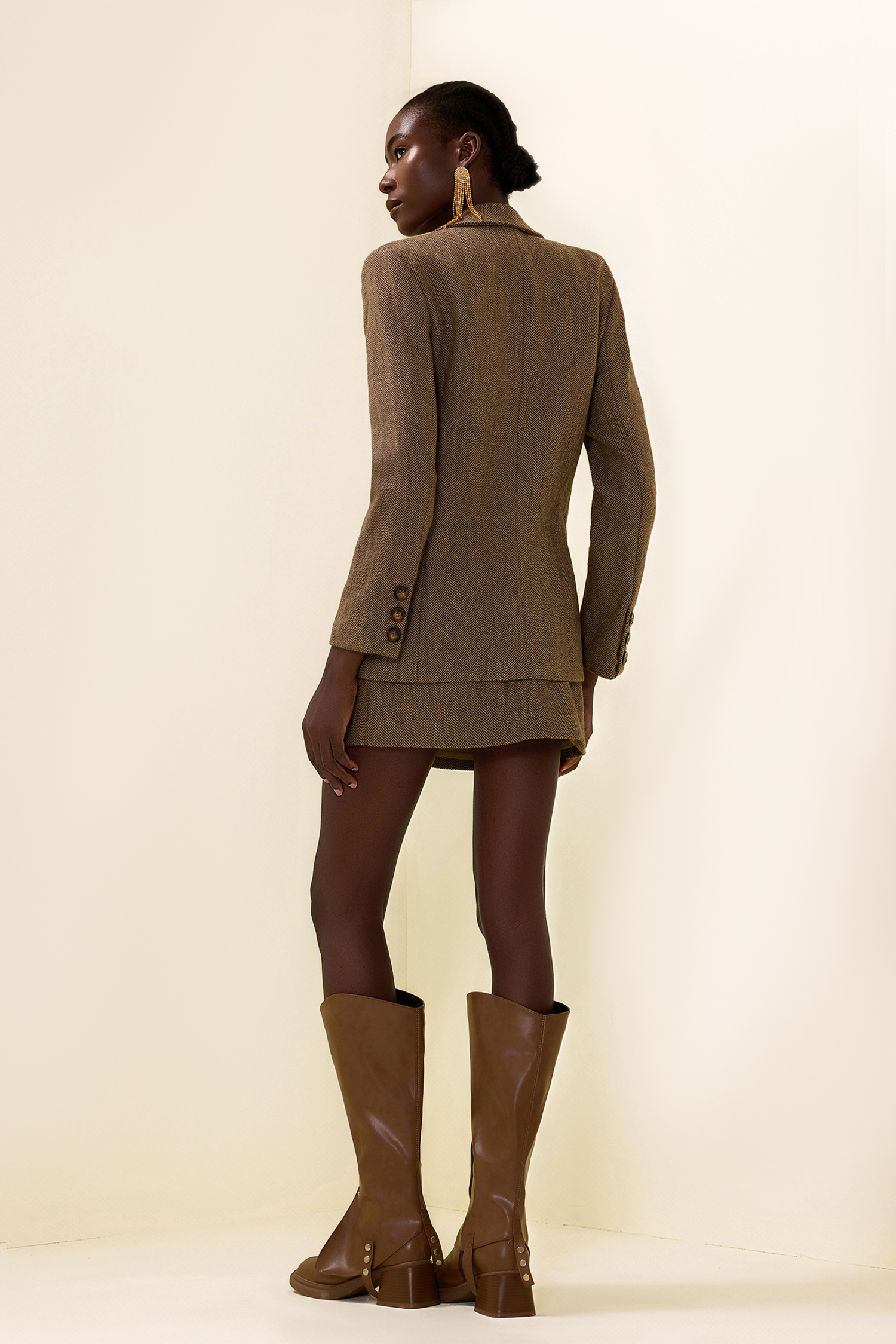 3D Floral Solid Long Sleeve Blazer