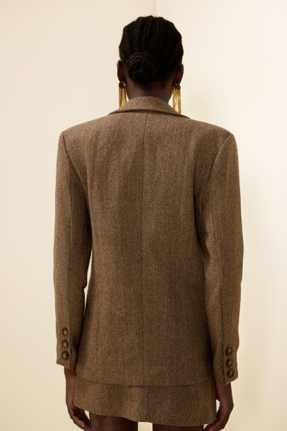 3D Floral Solid Long Sleeve Blazer