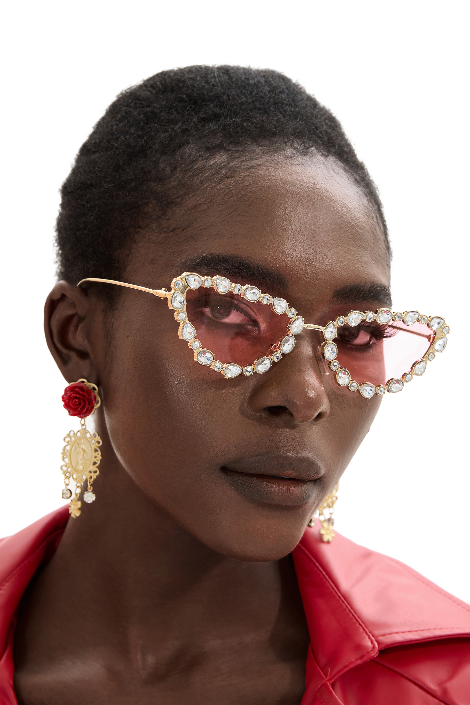 Oval Full Rhinestone Glasses