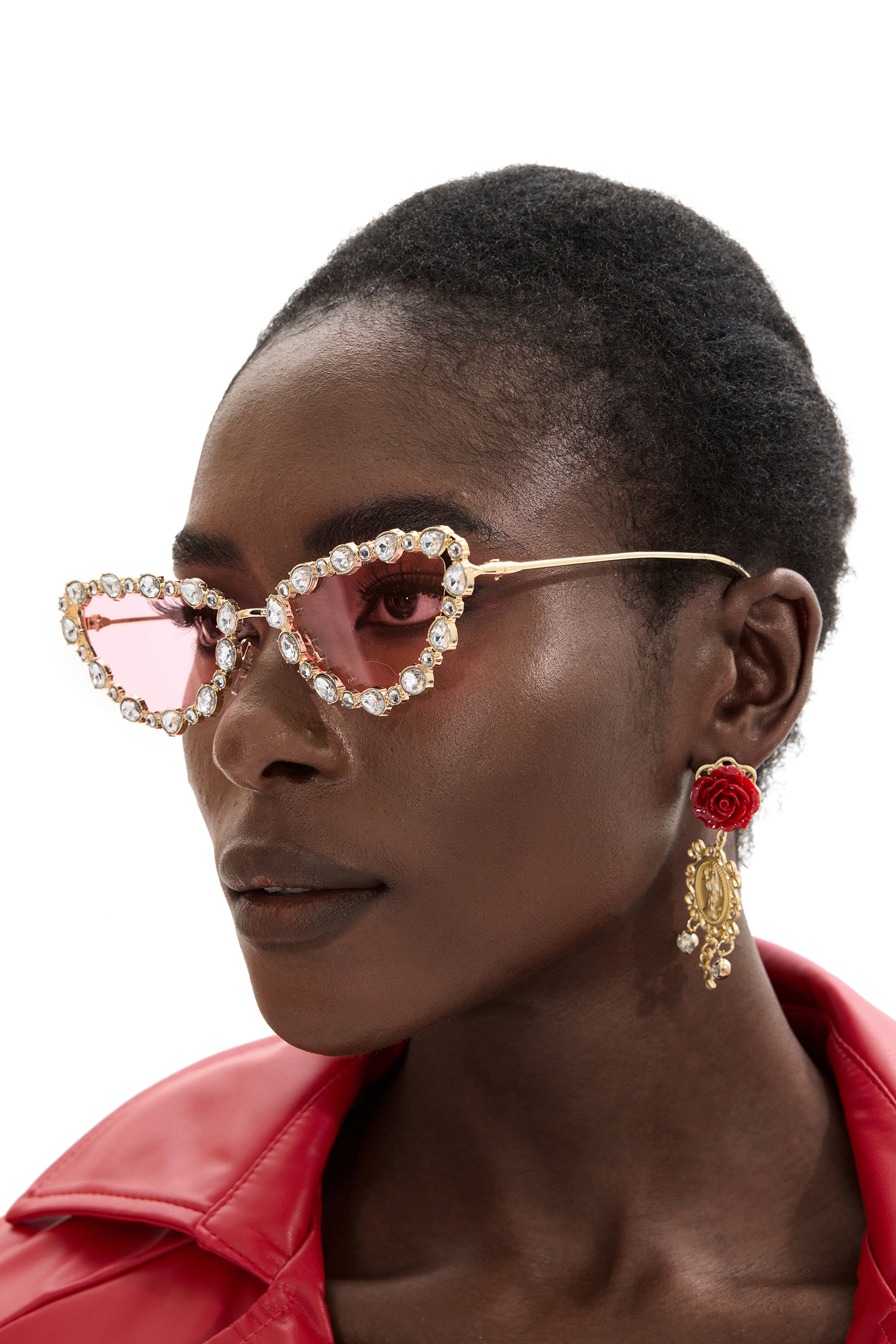 Oval Full Rhinestone Glasses