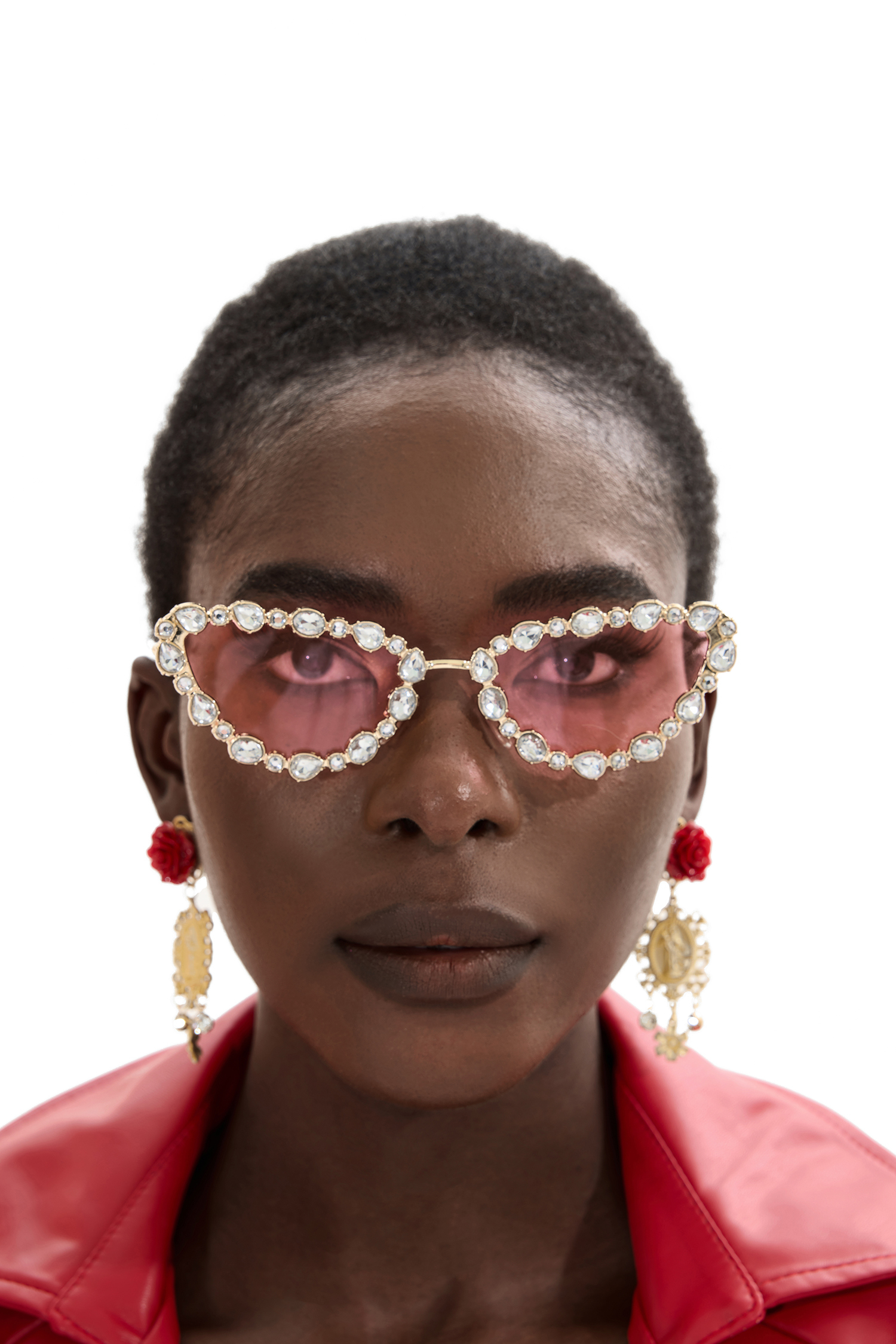 Oval Full Rhinestone Glasses