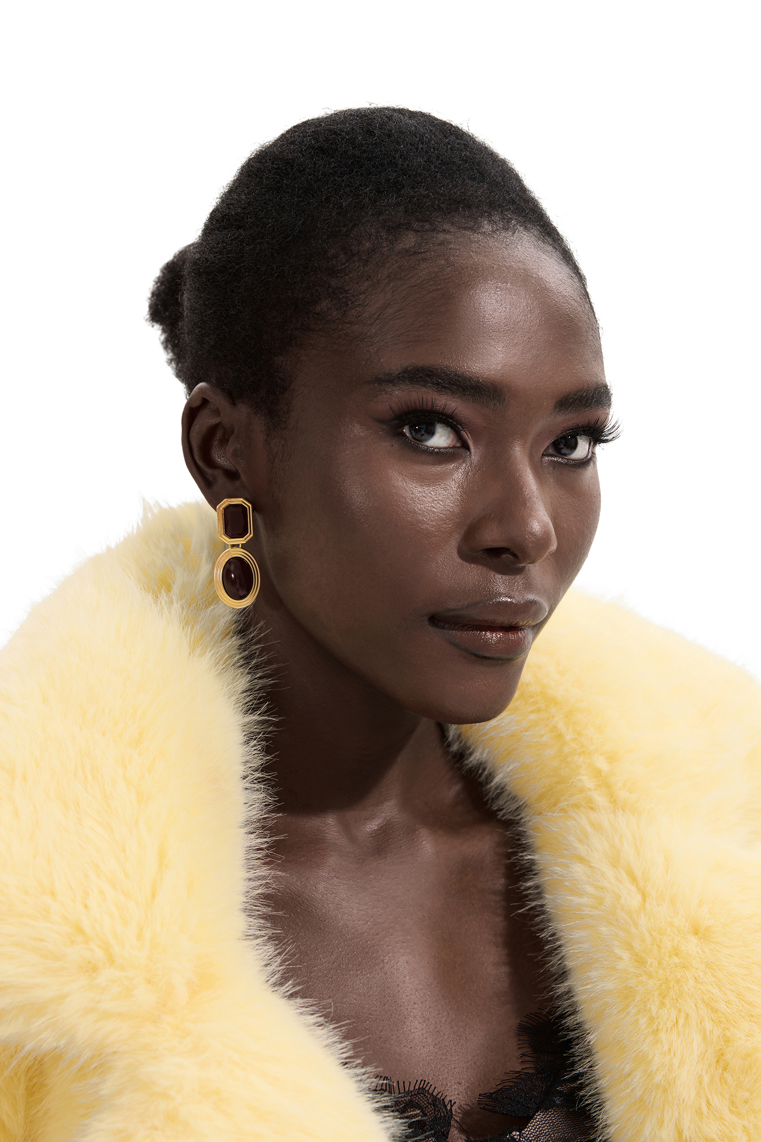 Oval  Octagon Gemstone Stud Earrings