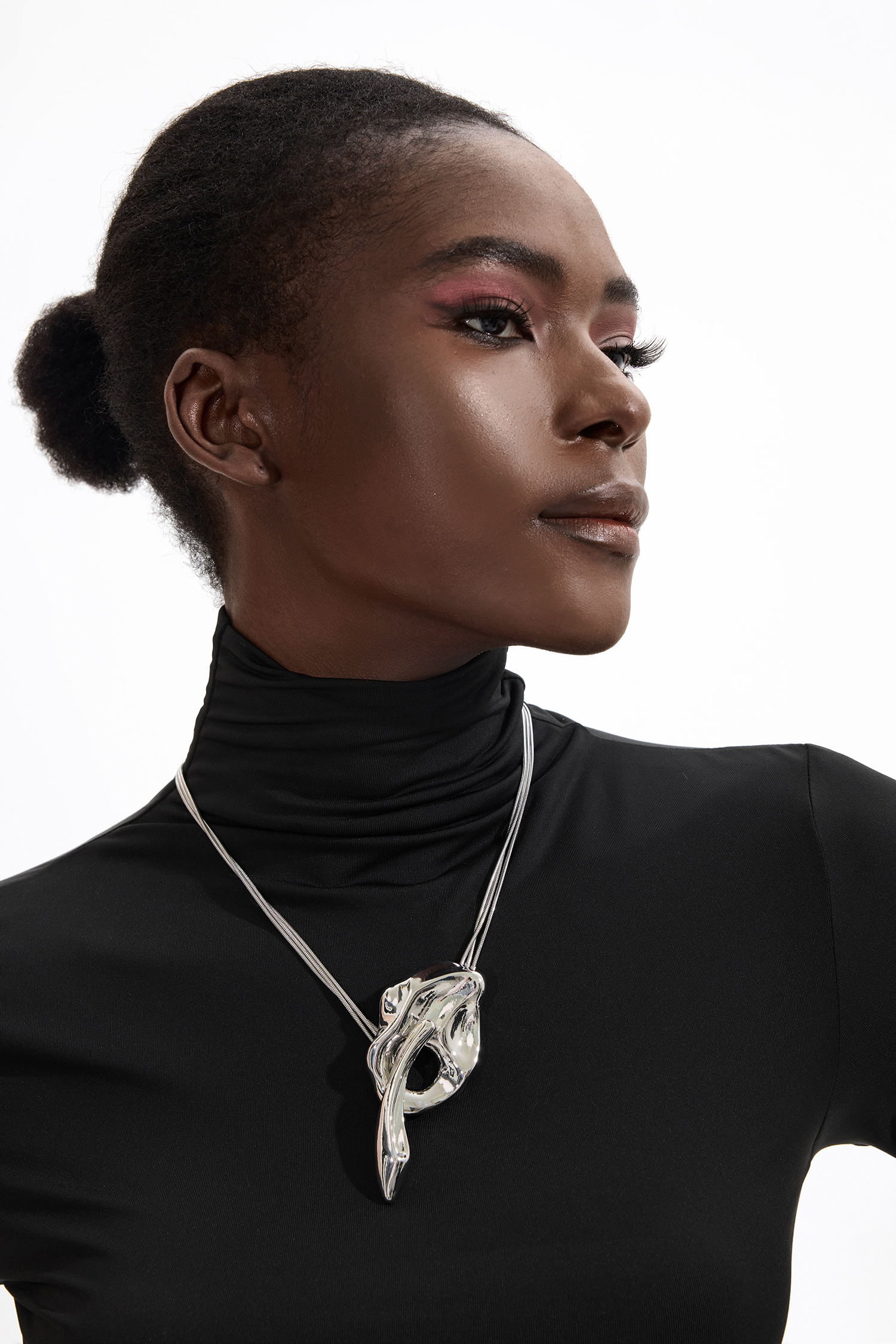 Metal Silver Layered Necklace