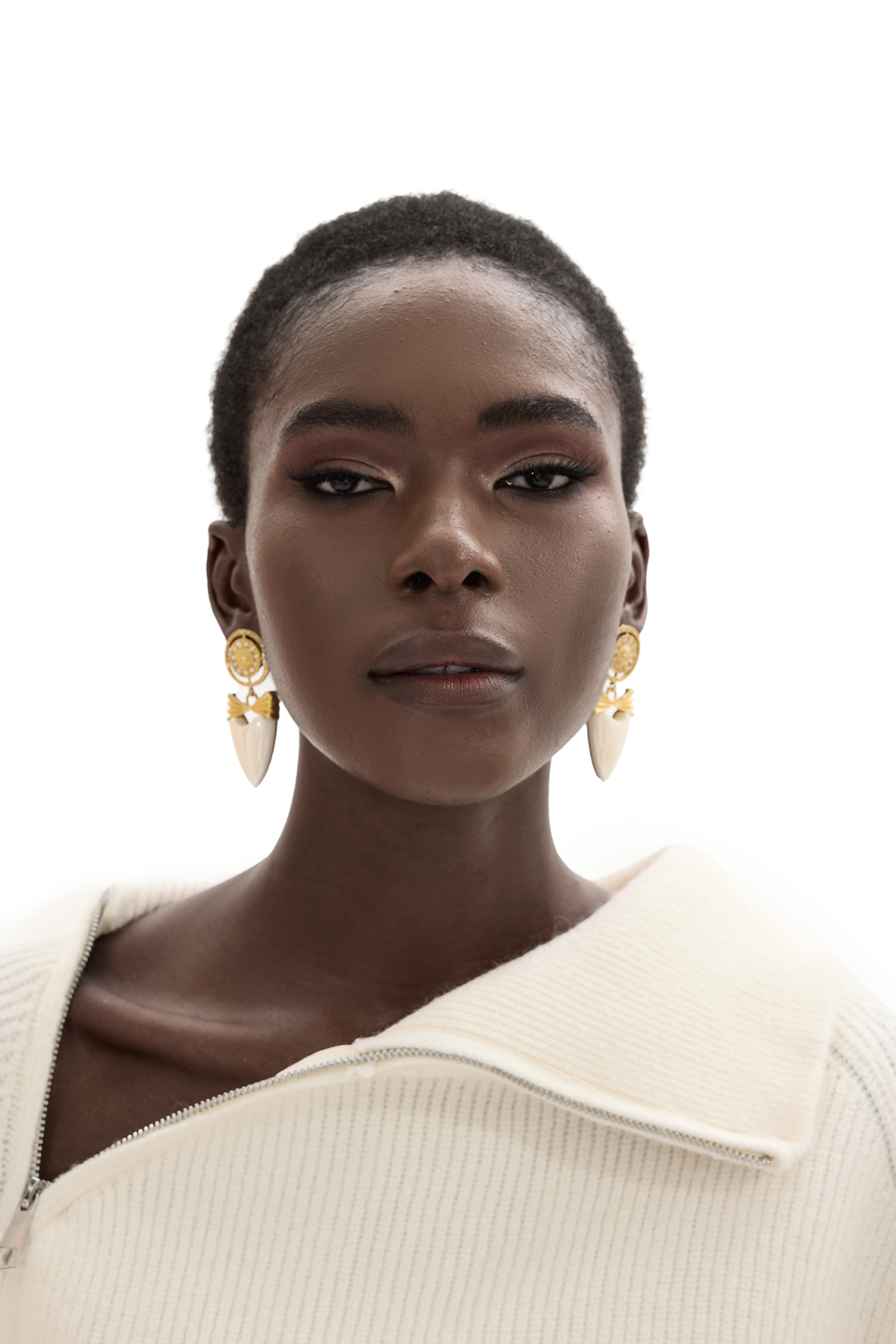 18K Gold Plated Heart Shape Drop Earrings