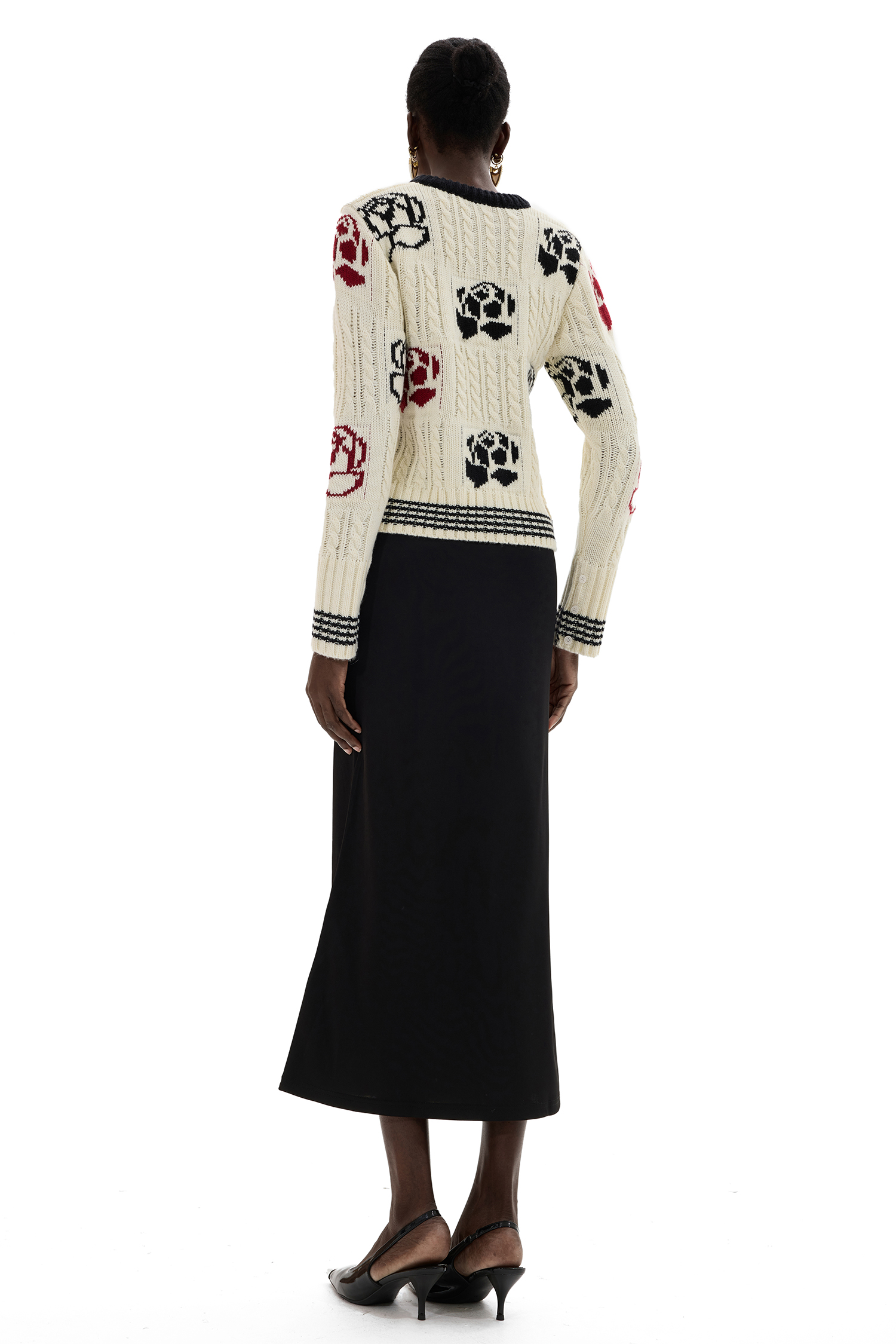 Knit Floral Long Sleeve Cardigan