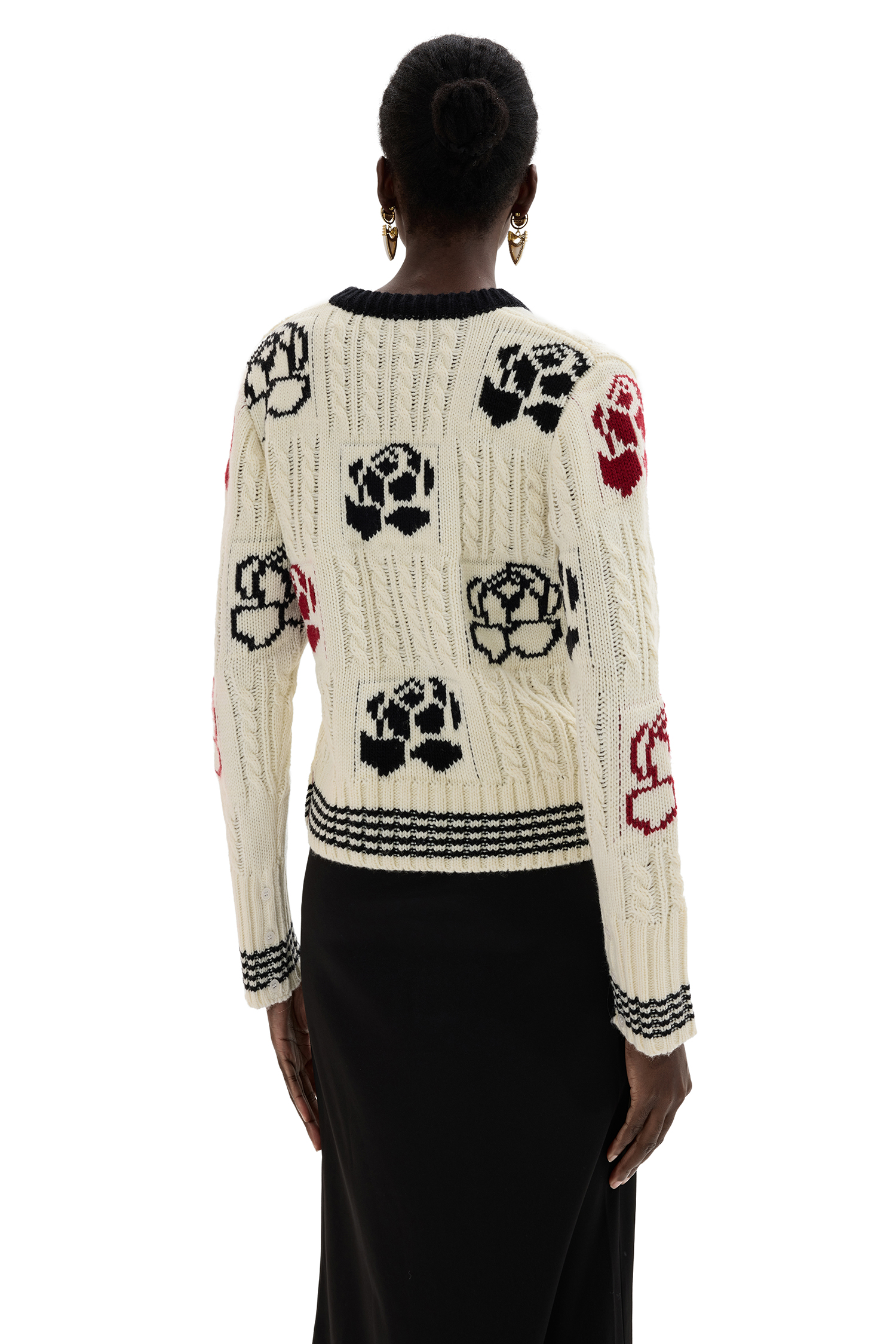 Knit Floral Long Sleeve Cardigan