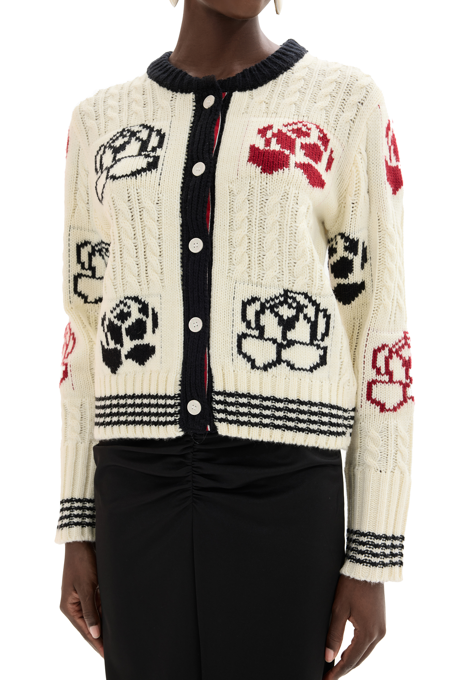 Knit Floral Long Sleeve Cardigan