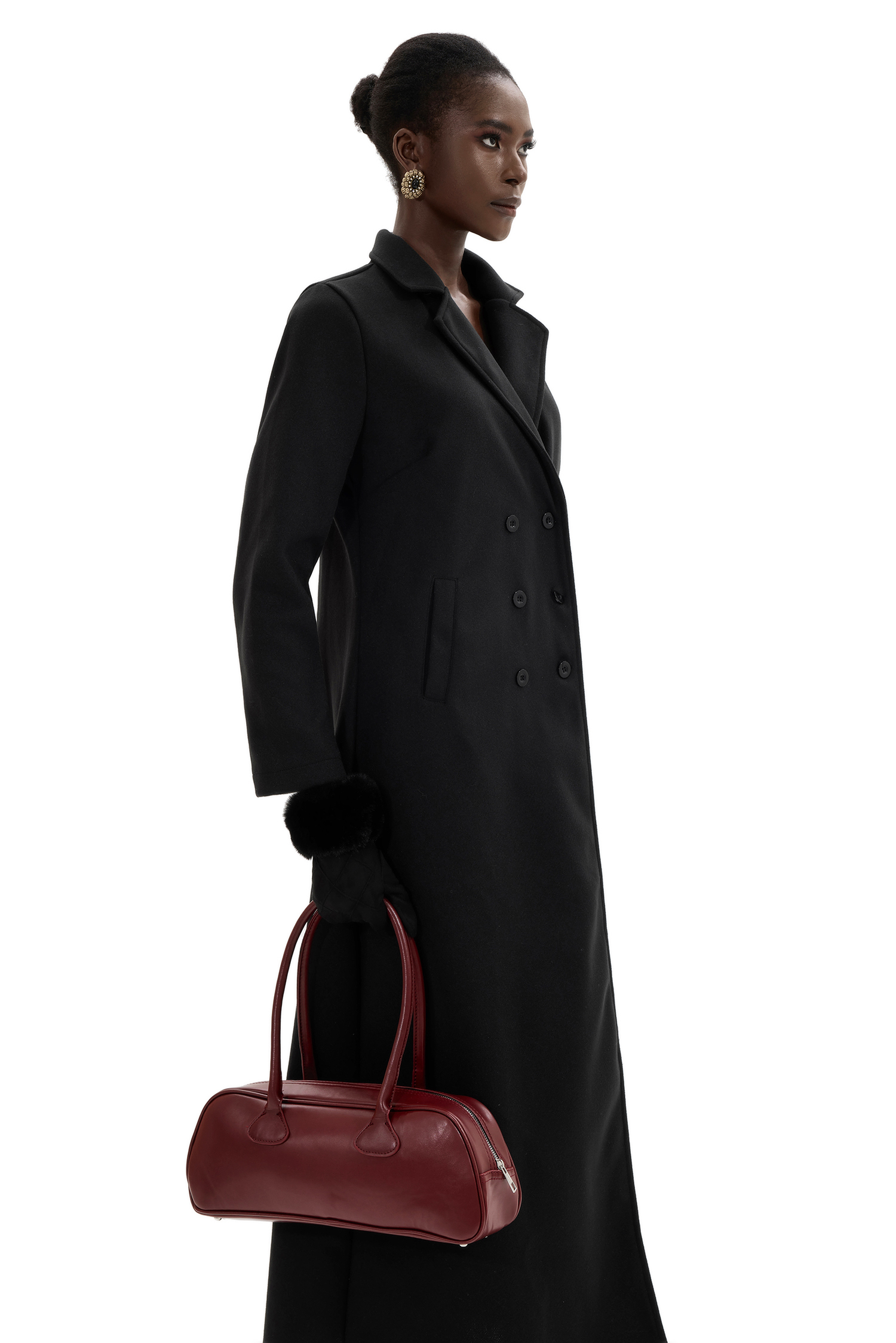 Solid Faux Leather Tote Clutches