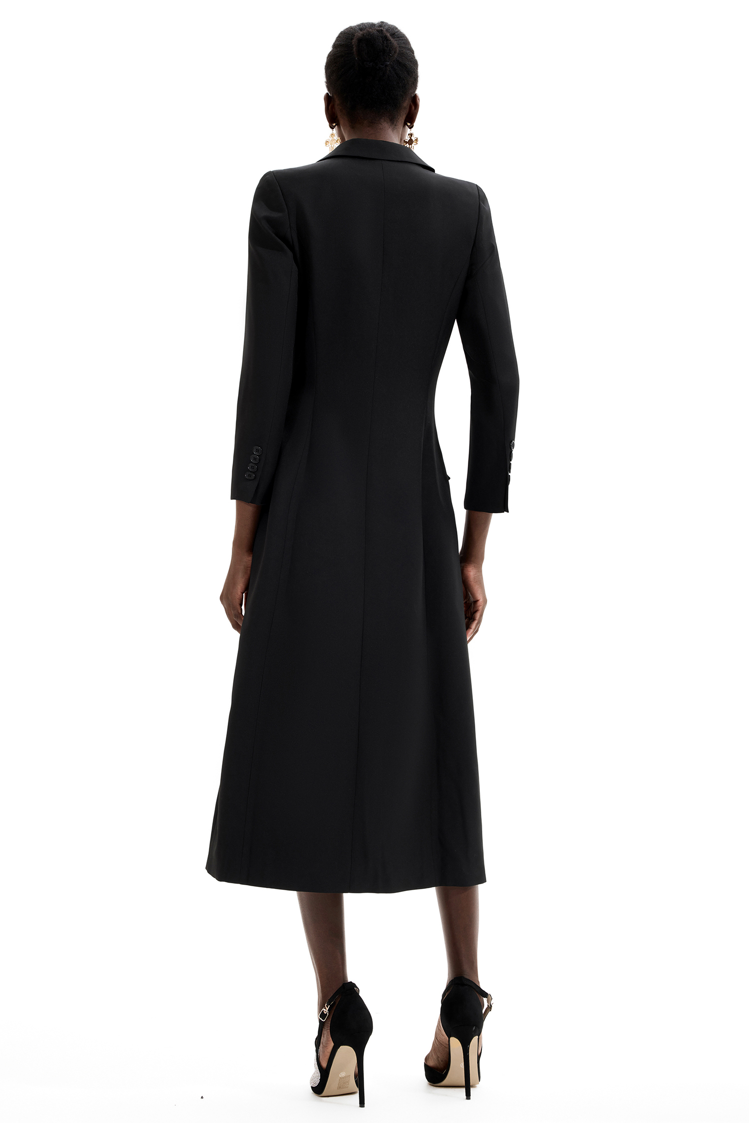 One-Button Long Sleeve Lounge Coat