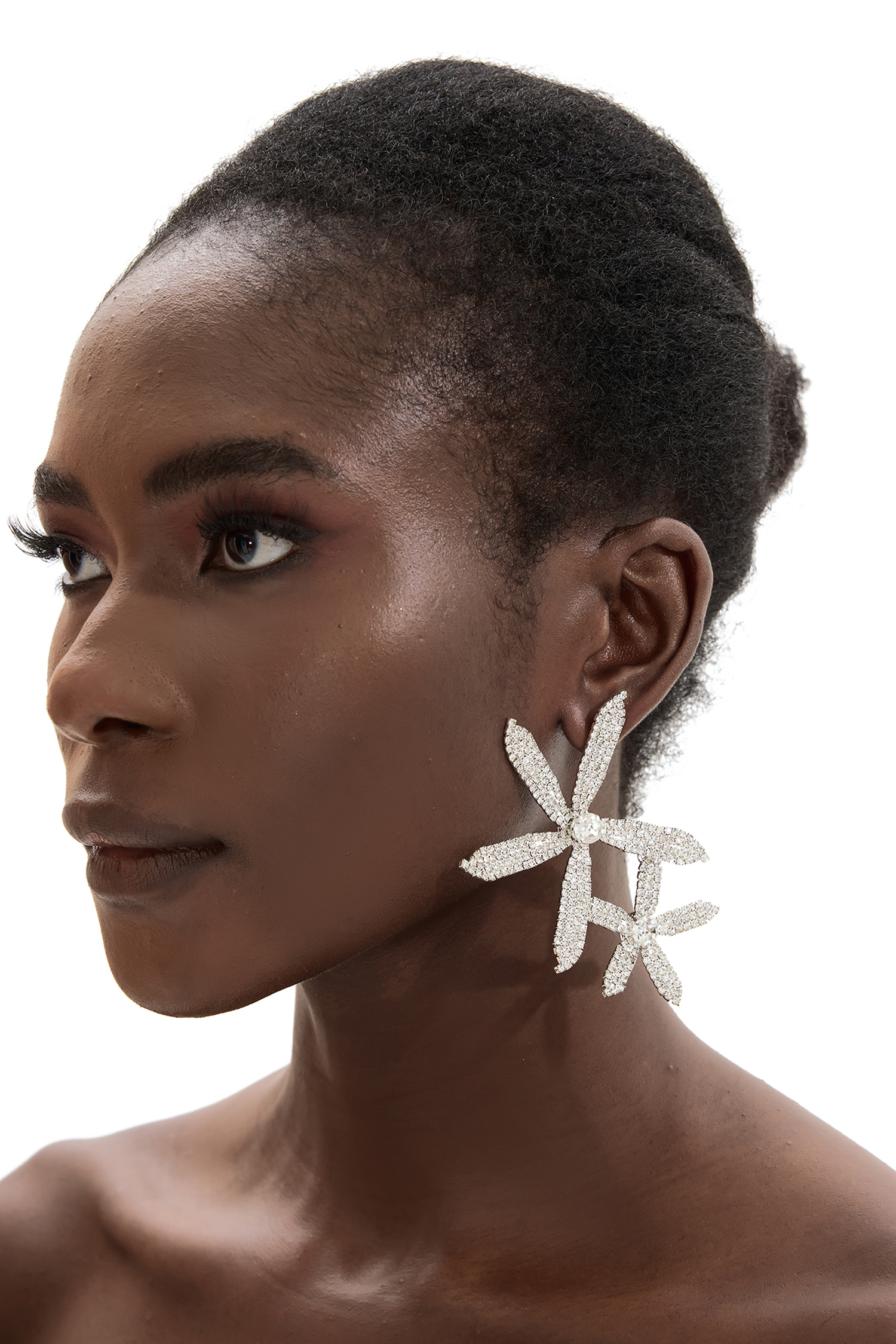 Rhinestone Flower Earrings