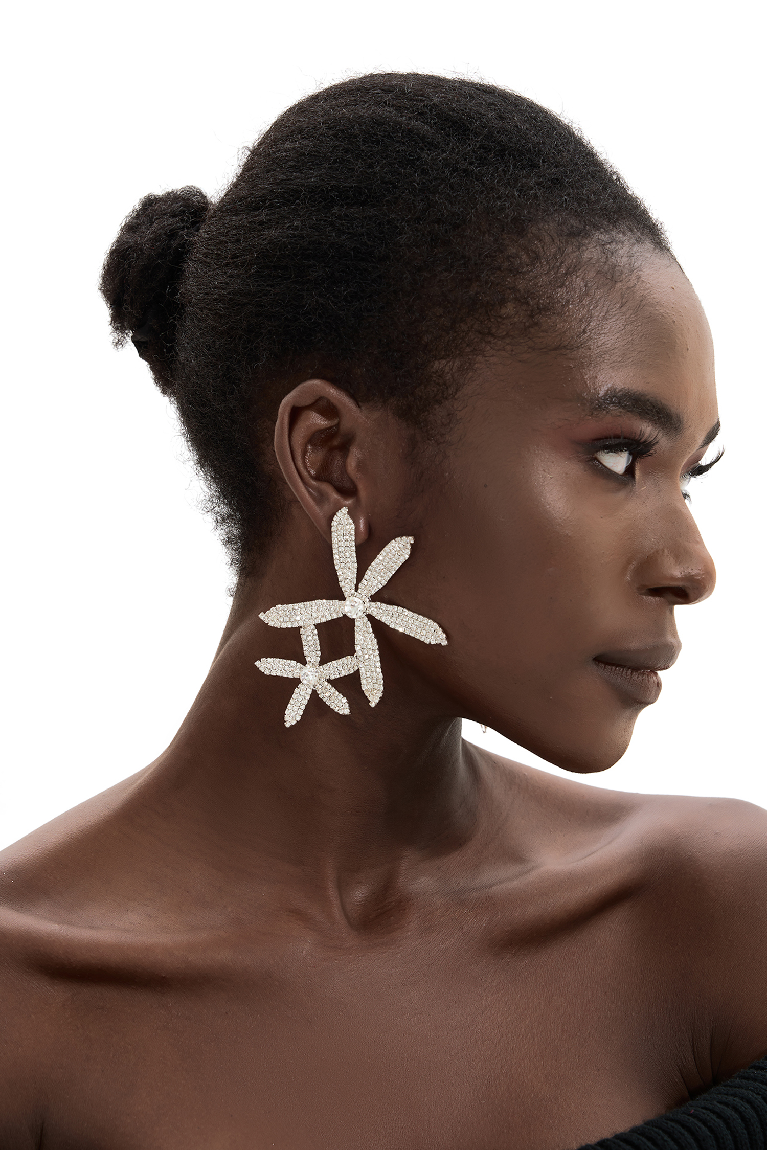 Rhinestone Flower Earrings