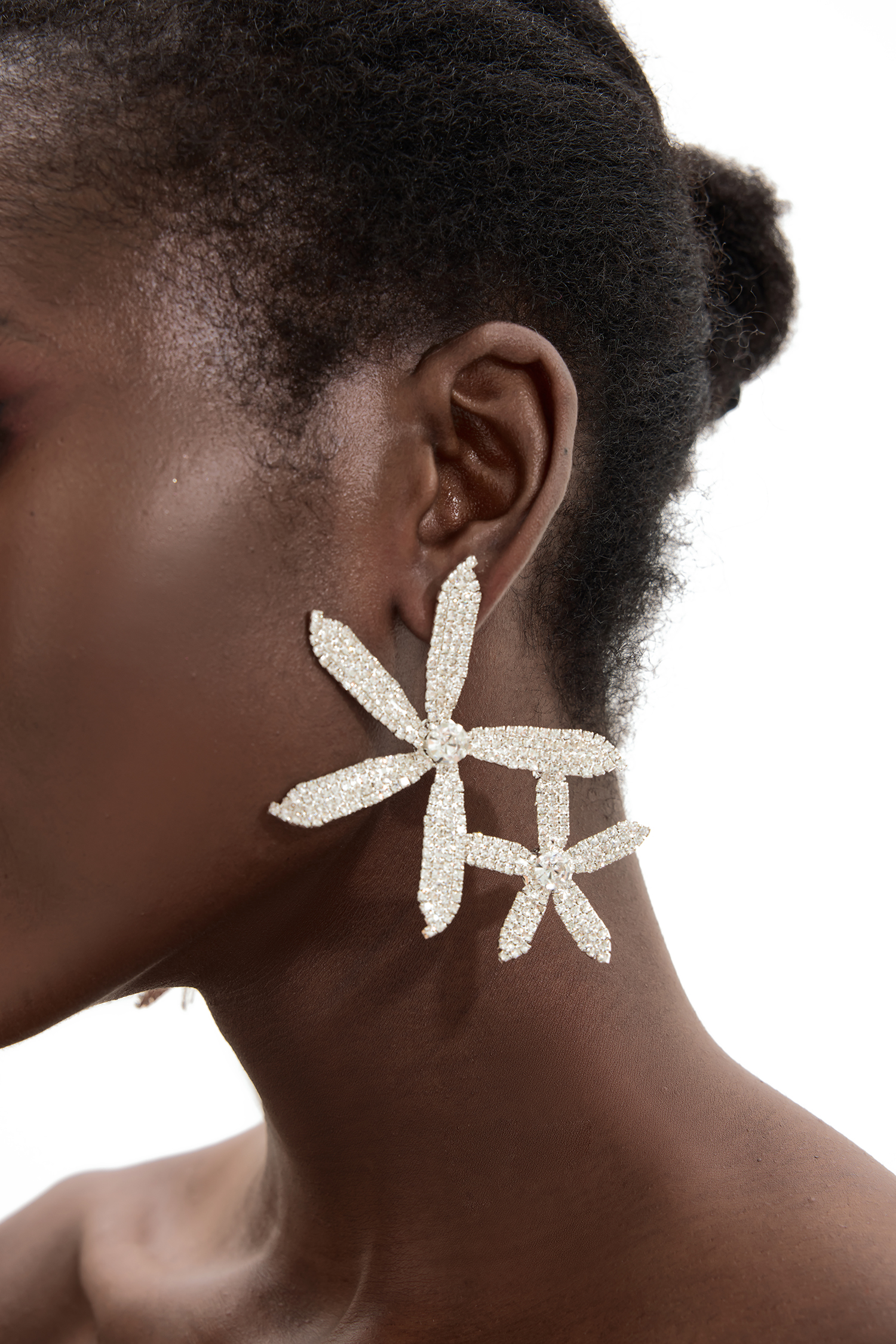 Rhinestone Flower Earrings