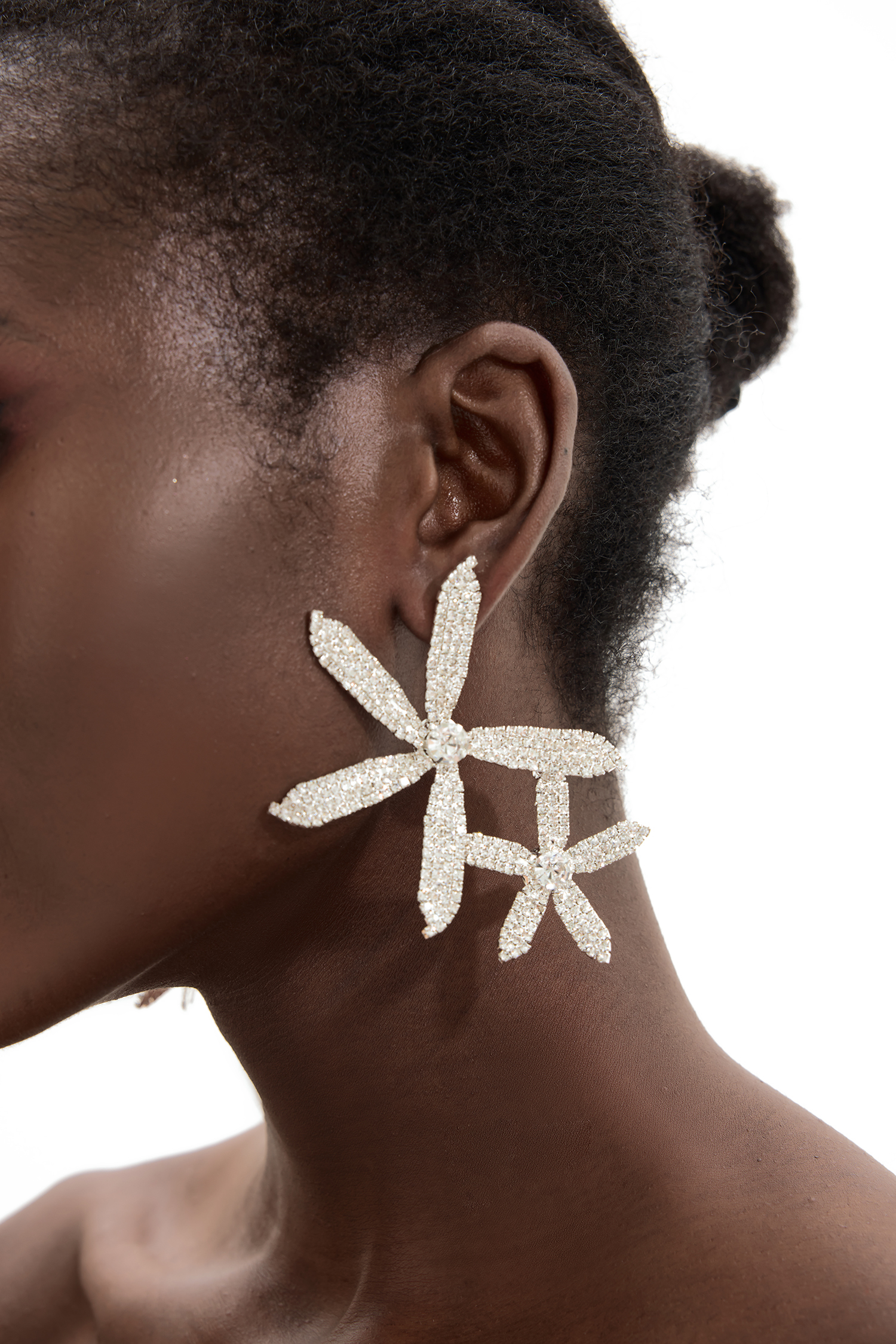 Rhinestone Flower Earrings